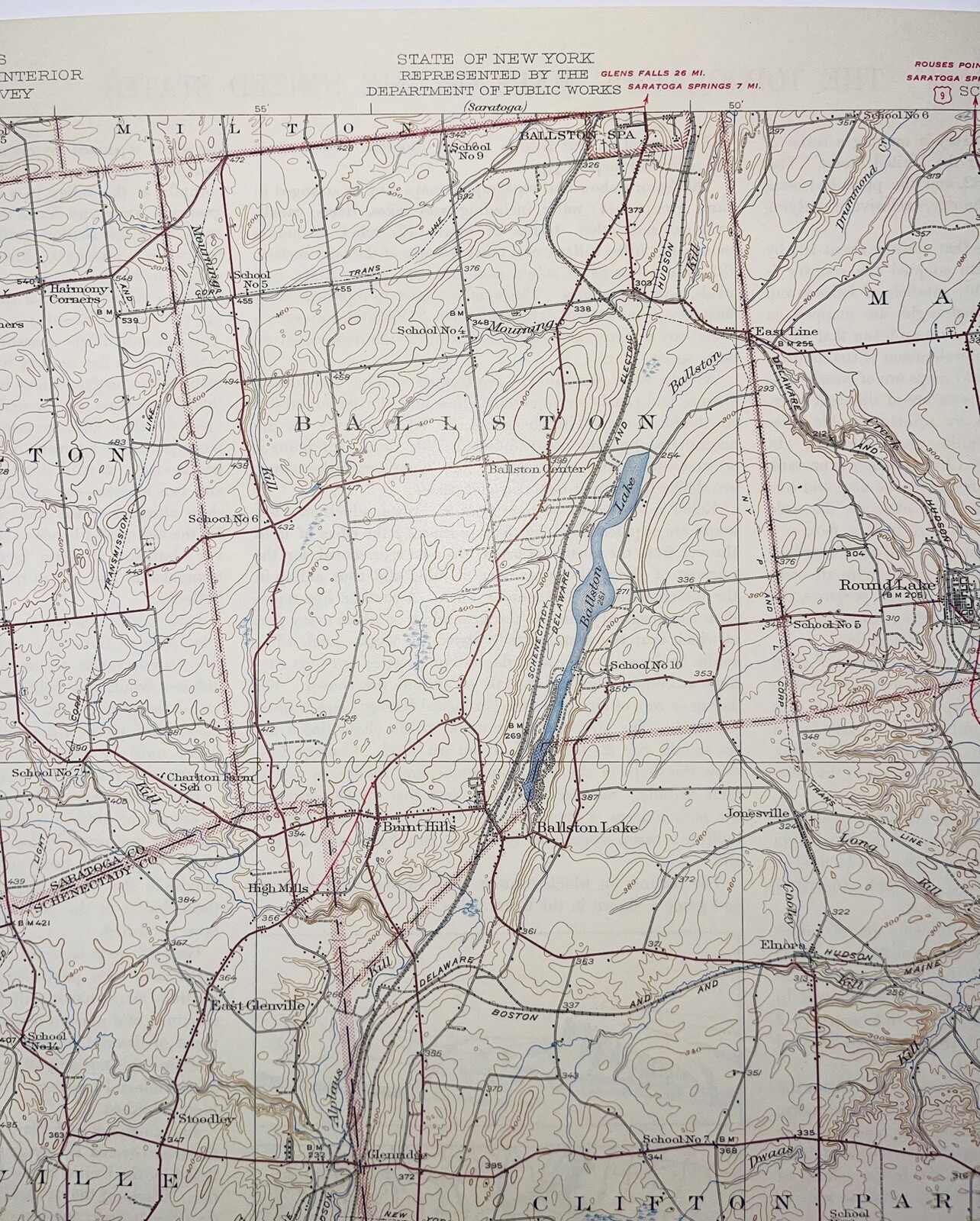 Schenectady NY Topography Map, Clifton Park, Niskayuna, Glenville, Mohawk River