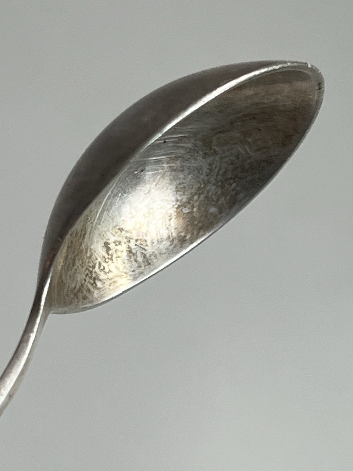 CM Silver Spoon with Hallmarks, United Kingdom, Decorative Handle, Antique