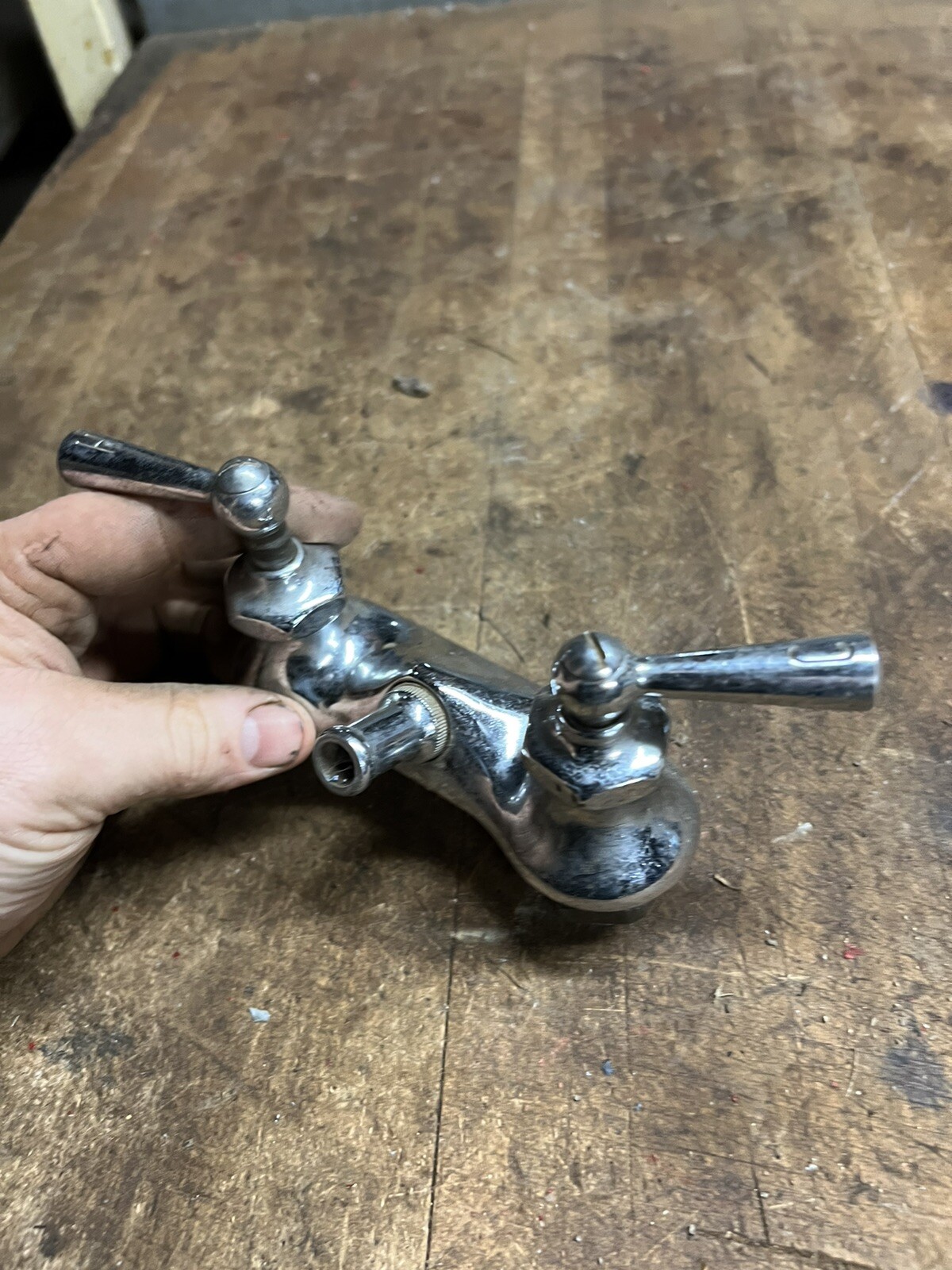 Vintage Old Retro Farmhouse Kitchen Sink Bath Tub Faucet Handles Brass Parts USA