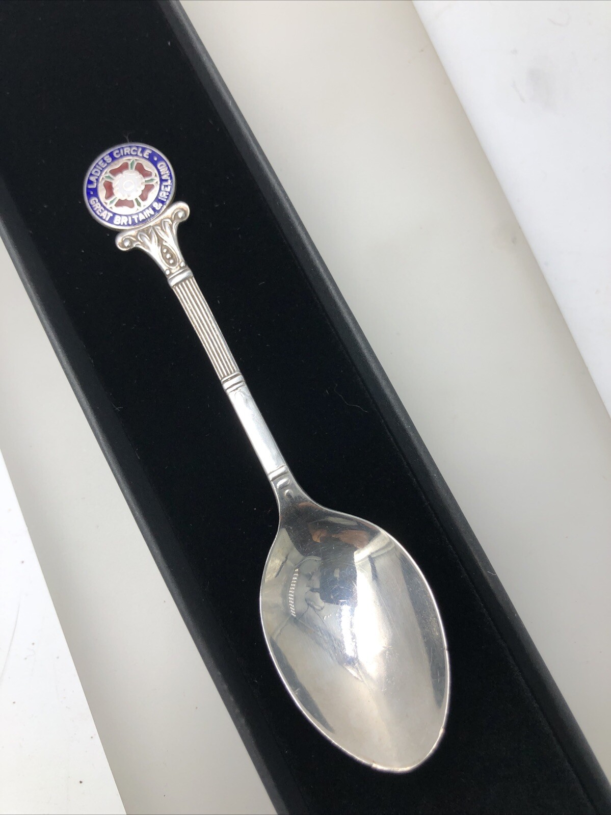 Silver And Enamel Souvenir Spoon Ladies’ Circle By W J Dingley Birmingham 1971
