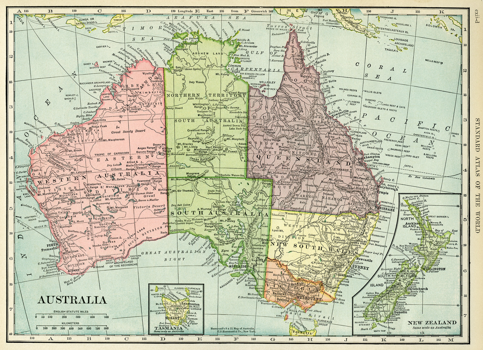 map of Australia Poster print world globe art New Zealand