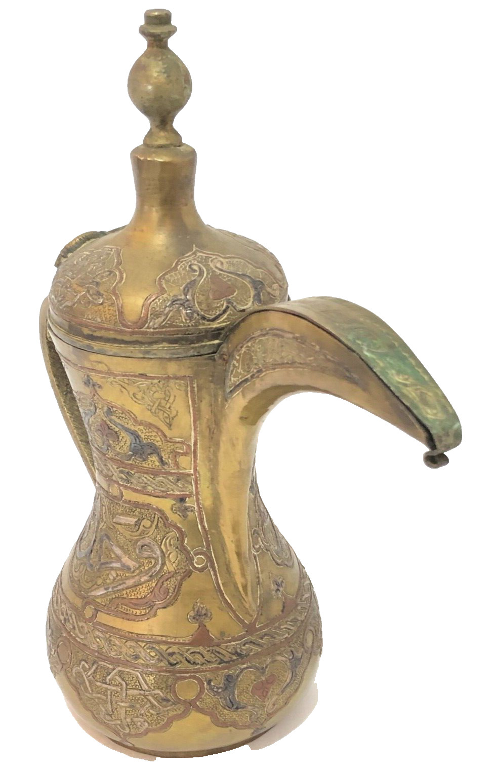 Vintage Middle Eastern Arabian Copper Dallah Coffee Pot Arabic Hand Made Islamic