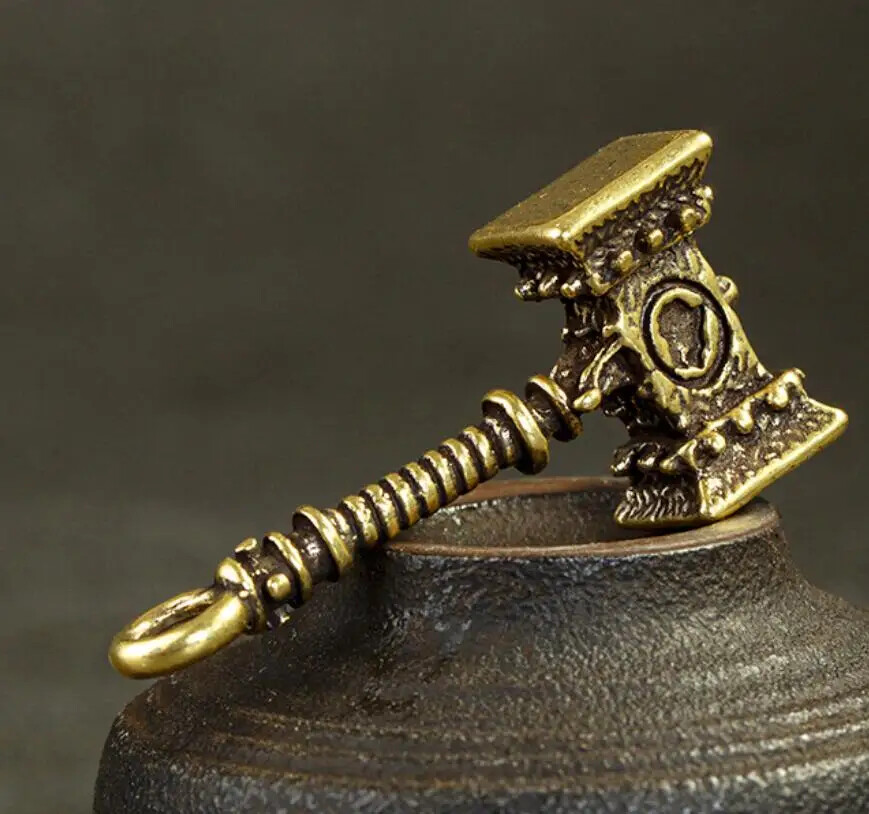 Pure Copper Creative Domineering Solid Thor Hammer Small Craft Small Ornaments