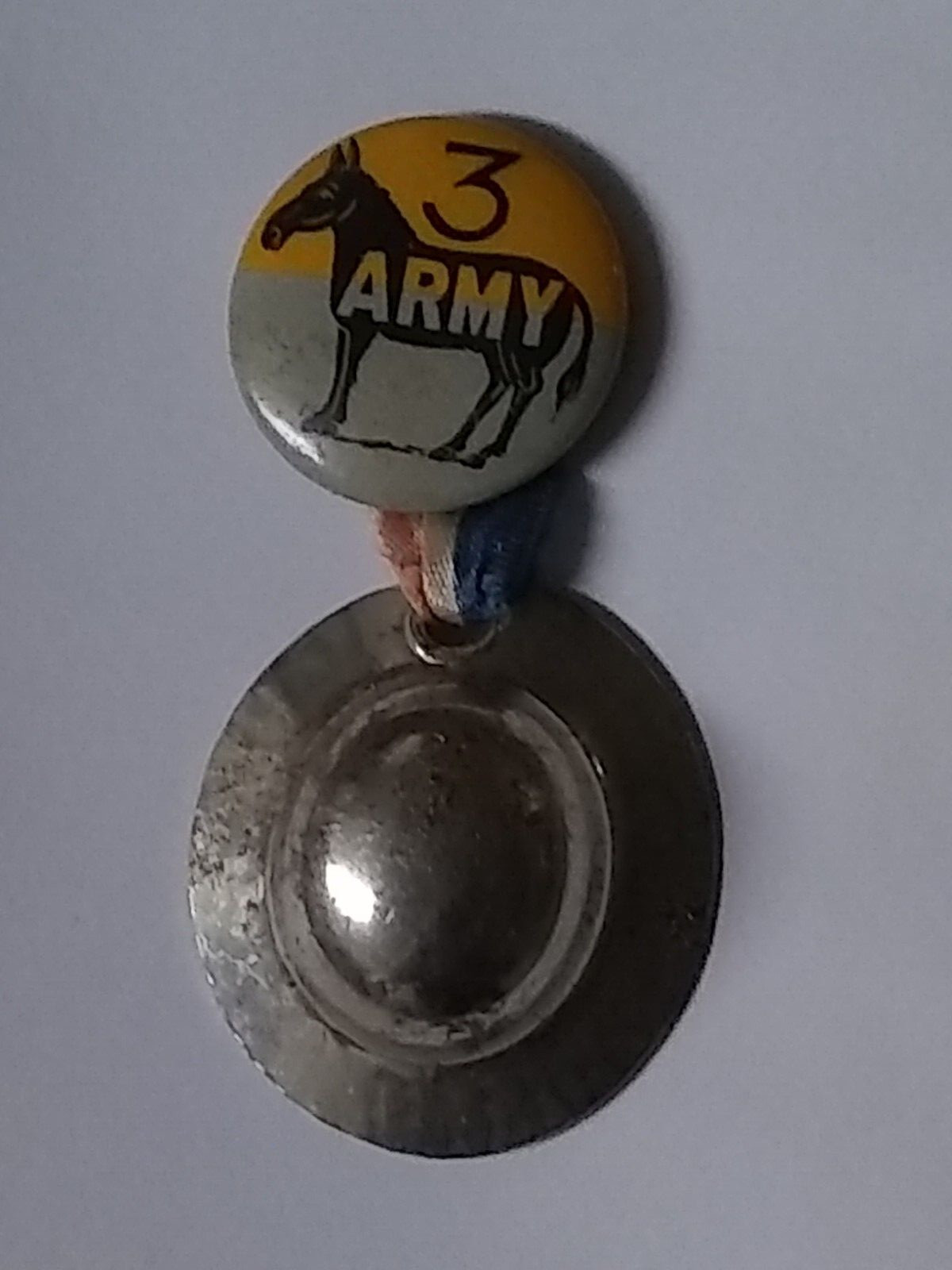 Rare WWI 3rd Army Doughboy Soldier Award Celluloid Metal Pin Original Early 1900