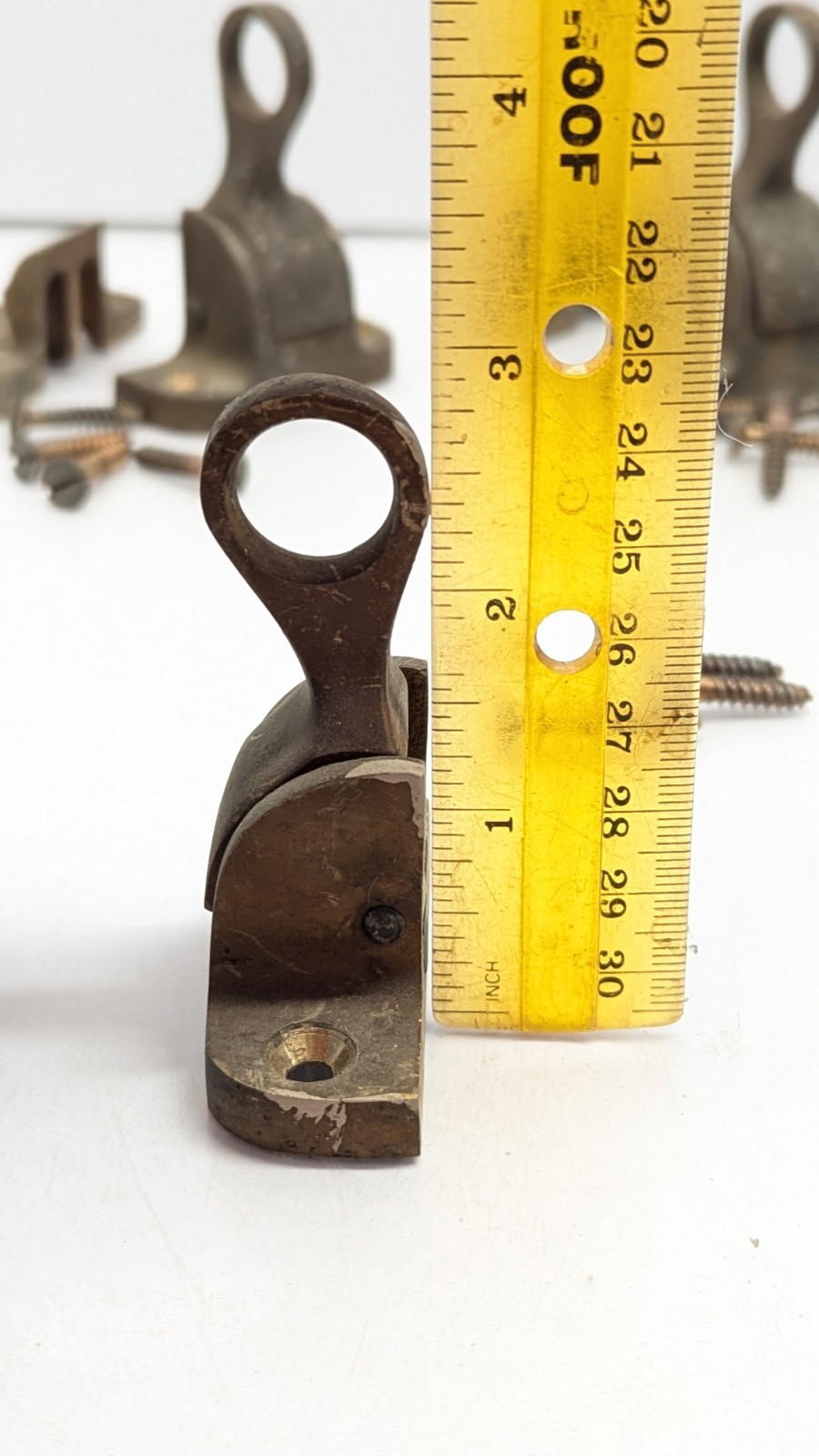 1910s 1920s Vintage Brass Handle Window Lock Set Ready to Install Lot Of 8
