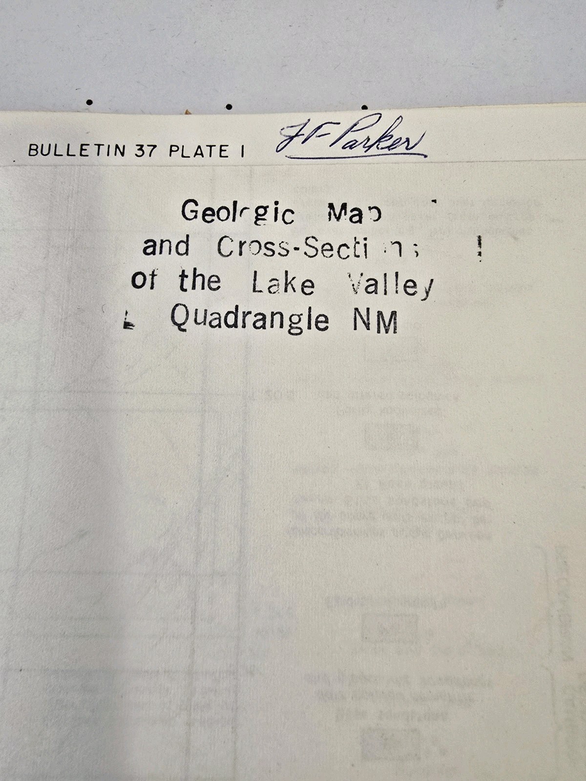 New Mexico Bureau of Mines Geologic Map: Lake Valley / Quadrangle New Mexico