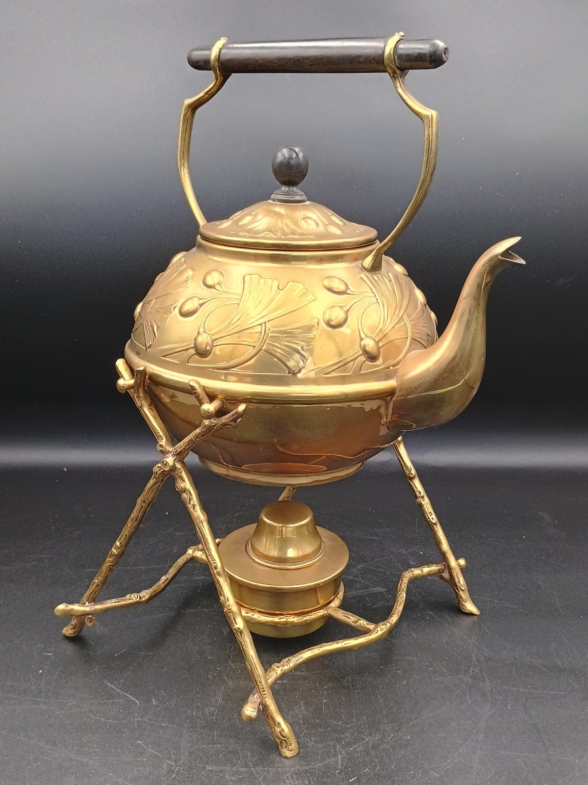 Carl Deffner Esslingen Germany Victorian/Edwardian brass kettle, stand & burner