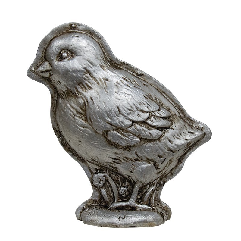 New Primitive CHICK MOLD SILVER FINISH Resin 5.25″H x5″W x2.25″D NON-WORKING
