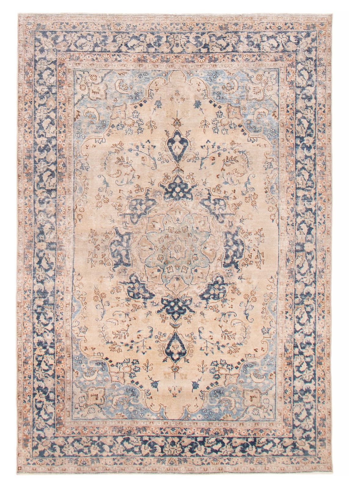 Vintage Traditional Hand-Knotted Area Rug 6’2″ x 9’3″ Oriental Wool Carpet