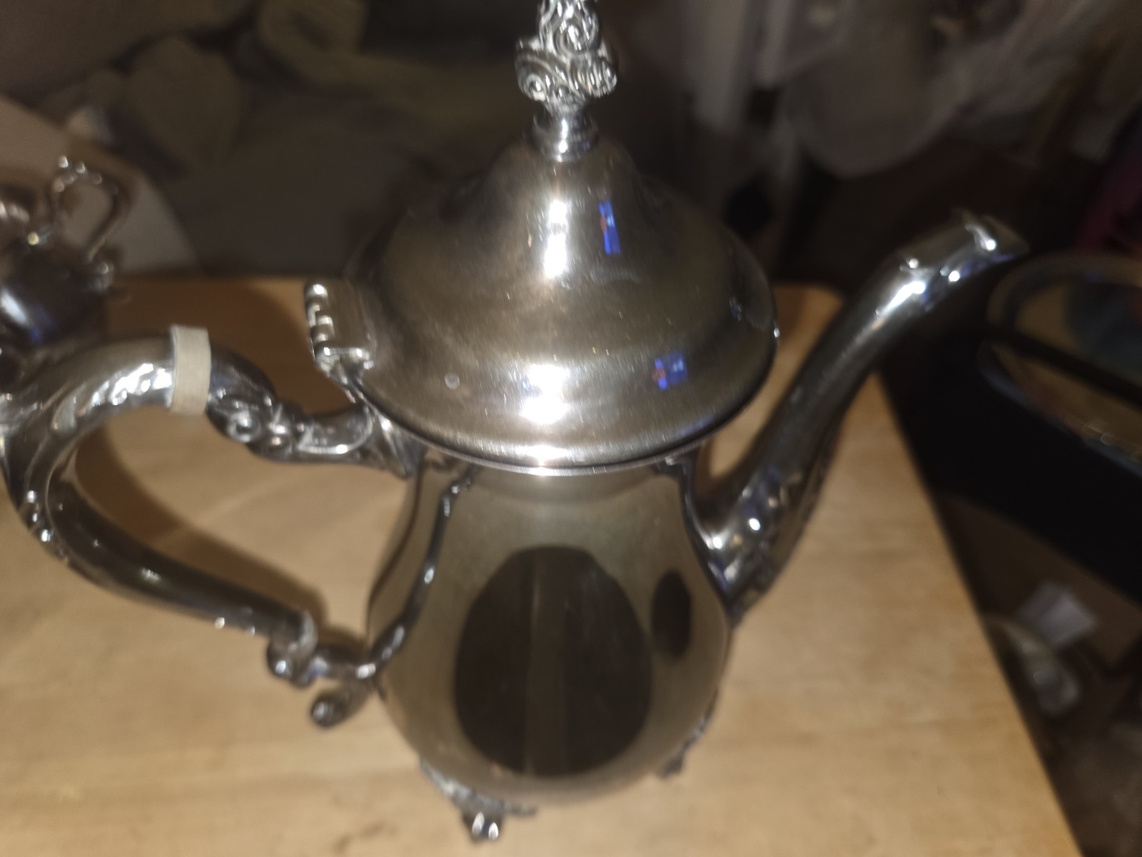 E.P. Silver Serving Set – Tray, Coffee Pot, Sugar Bowl, Creamer