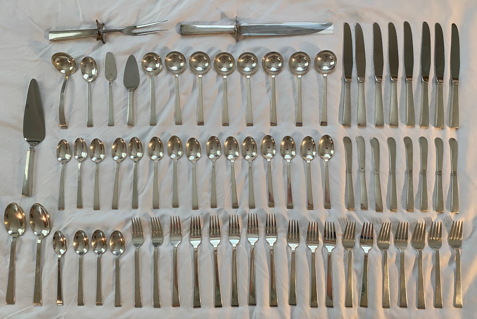 International Sterling Continental Sterling Silver Flatware–70 Pc Set Service 8