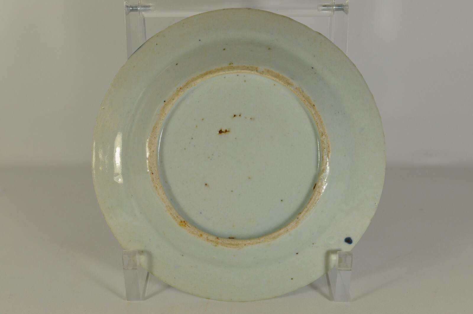 #6 7.6″ Fine Antique 18th C. Chinese Canton Blue White Porcelain Plate
