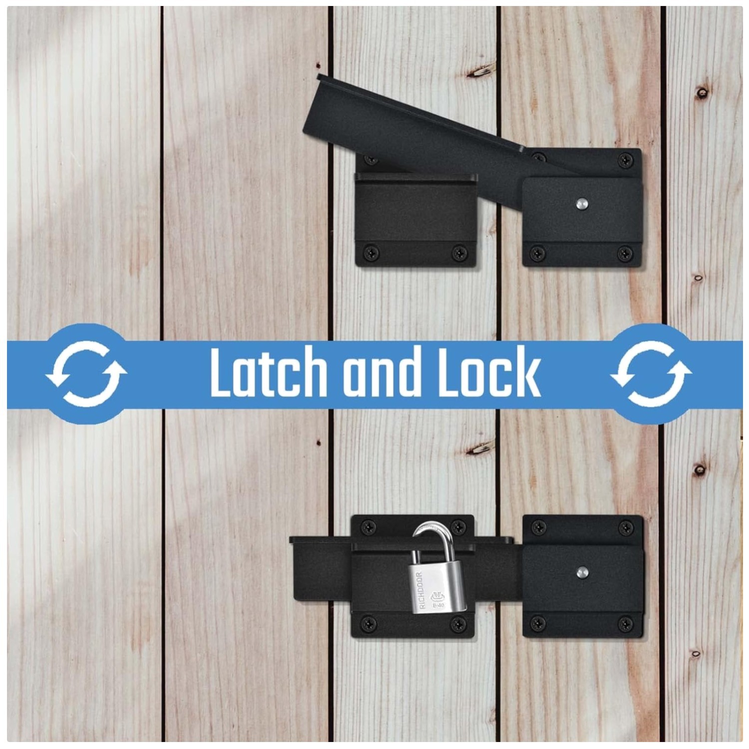 Heavy-Duty Flip Gate Latch with Padlock Hole