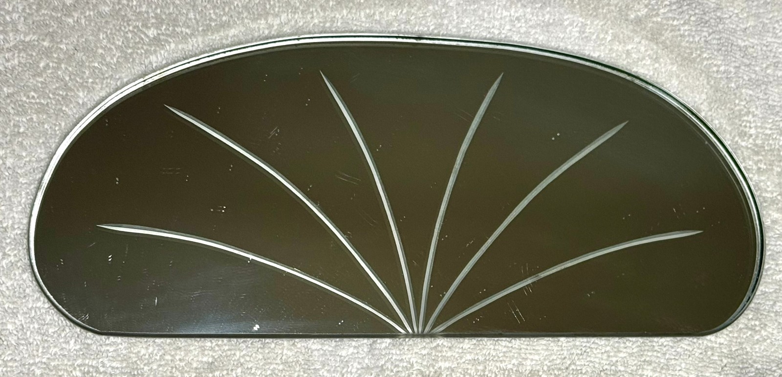 Vintage Art Deco Style Etched Mirror 12″ x 5″ Dated 1954