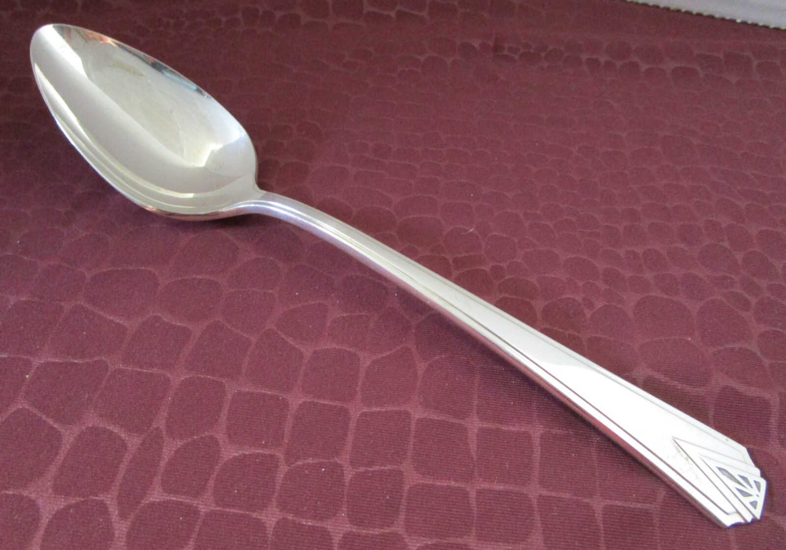 DEAUVILLE 6 Dessert or Oval Soup Spoons 1929 Art Deco Silverplate No Monogram G