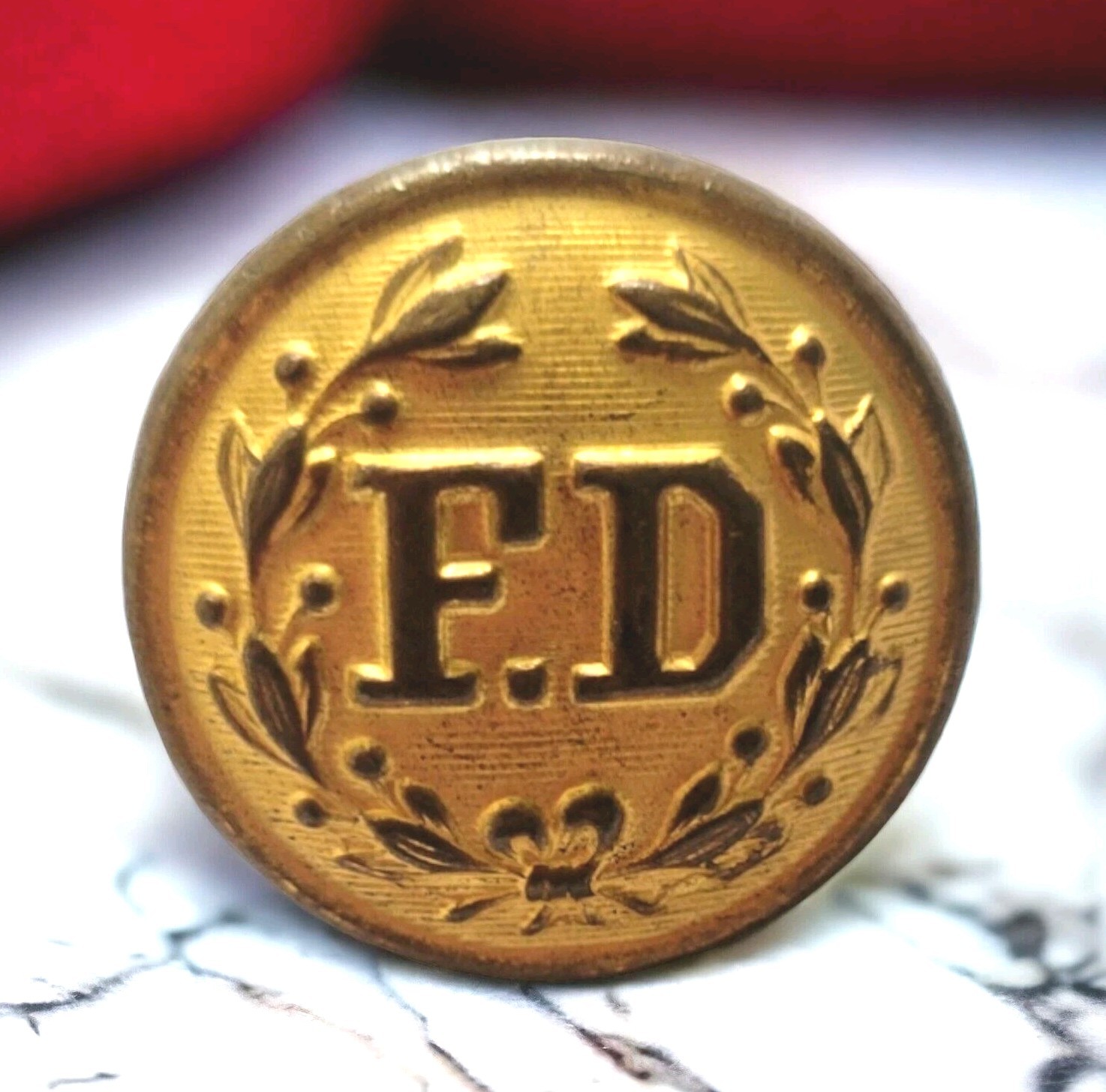 Vintage FD Fire Department Firemans Uniform Button Replacement Collectible