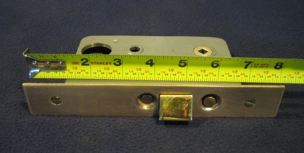 Vintage Entry Mortise Lock Brass Knobs & Plates Cylinder w/ 2 Keys – Yale NOS