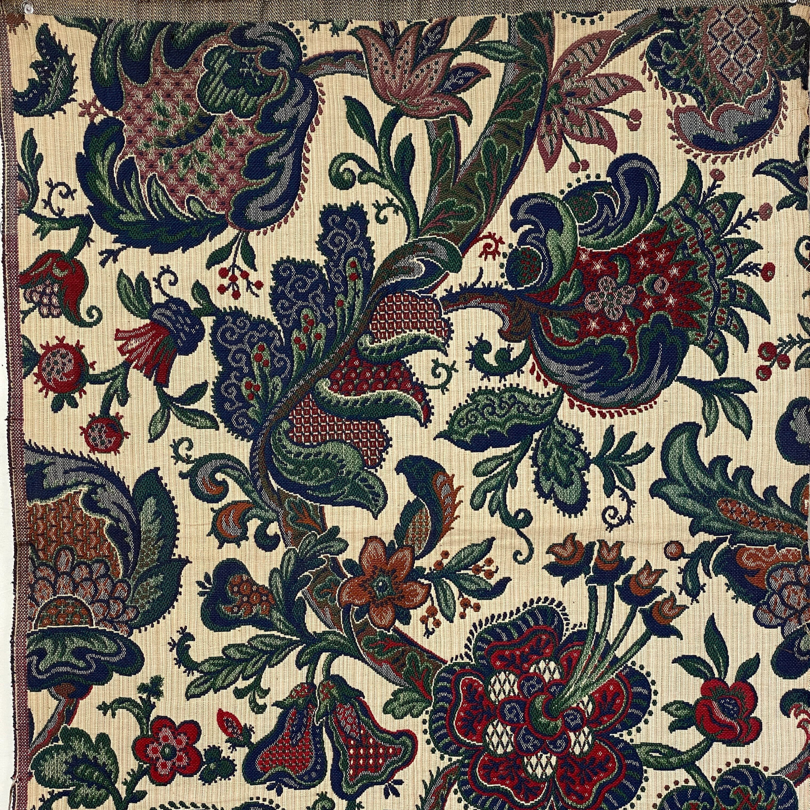 Antique Palampore inspired Indienne 1926 French Jacquard fabric sample UNUSED v