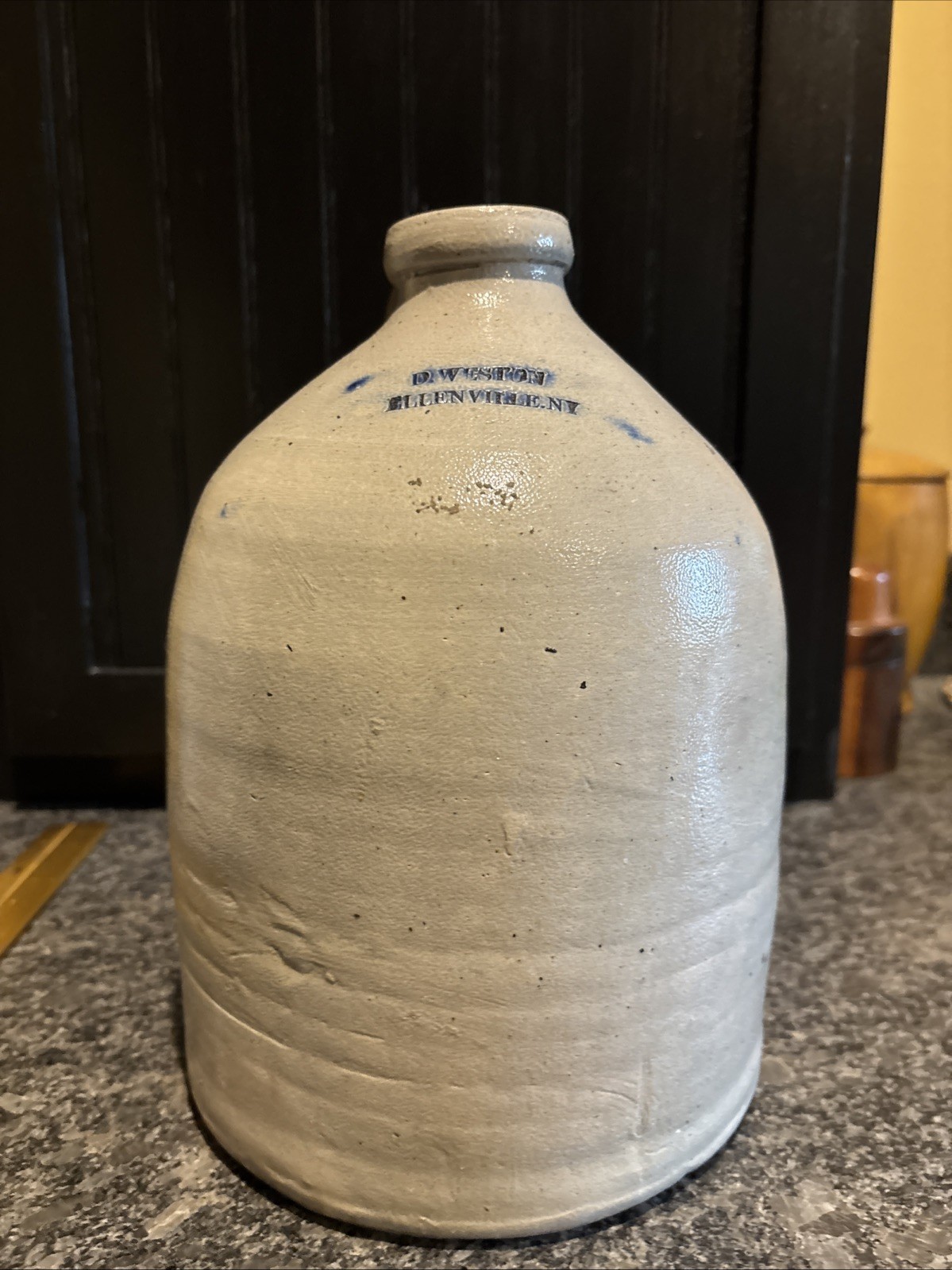 Antique D. Weston 1 Gallon Stoneware Jug; Ellenville NY