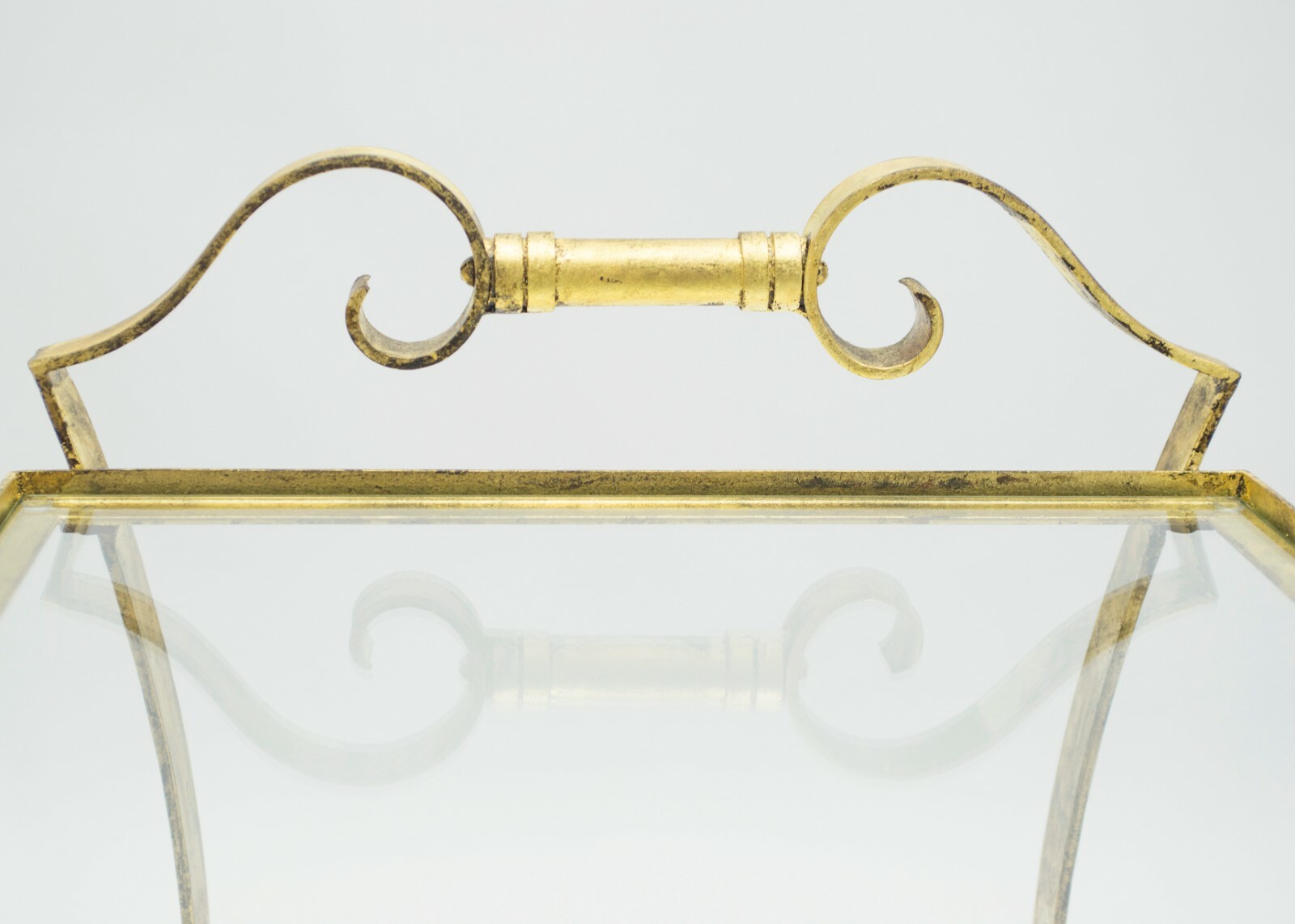 French neoclassical Maison Ramsay gilded iron bar cart 1940s