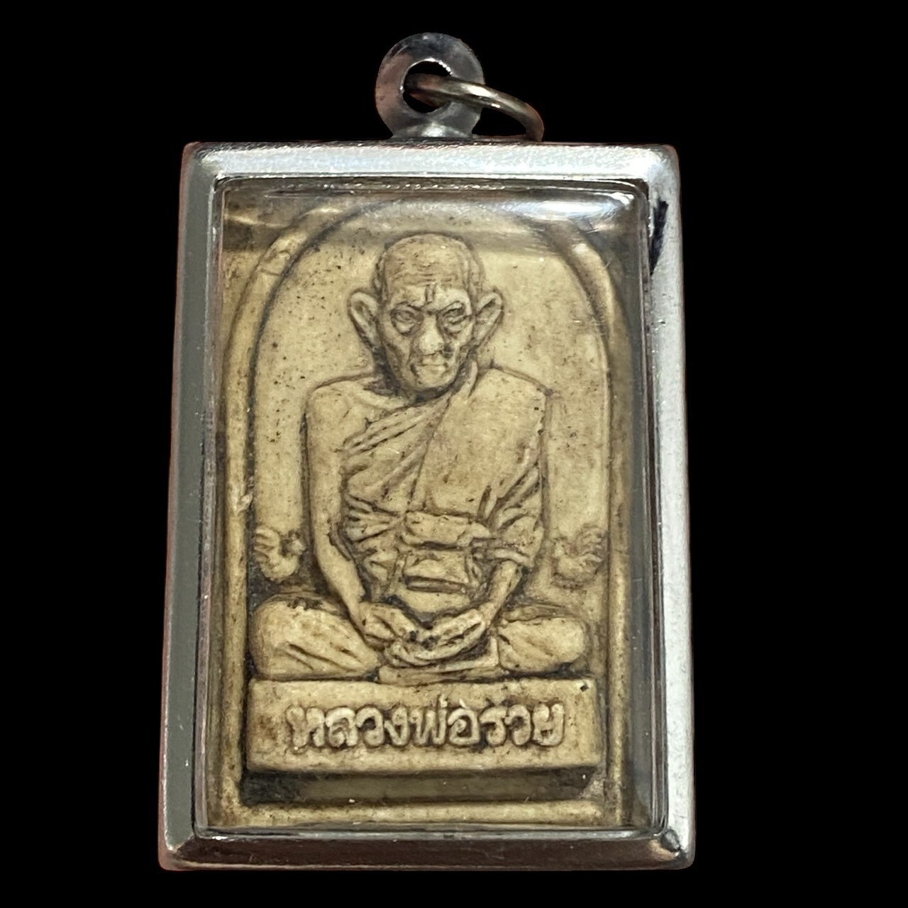 Vintage Thai Amulet LP Ruay Stainless Steel Pendant Lucky Rich Charm Talisman