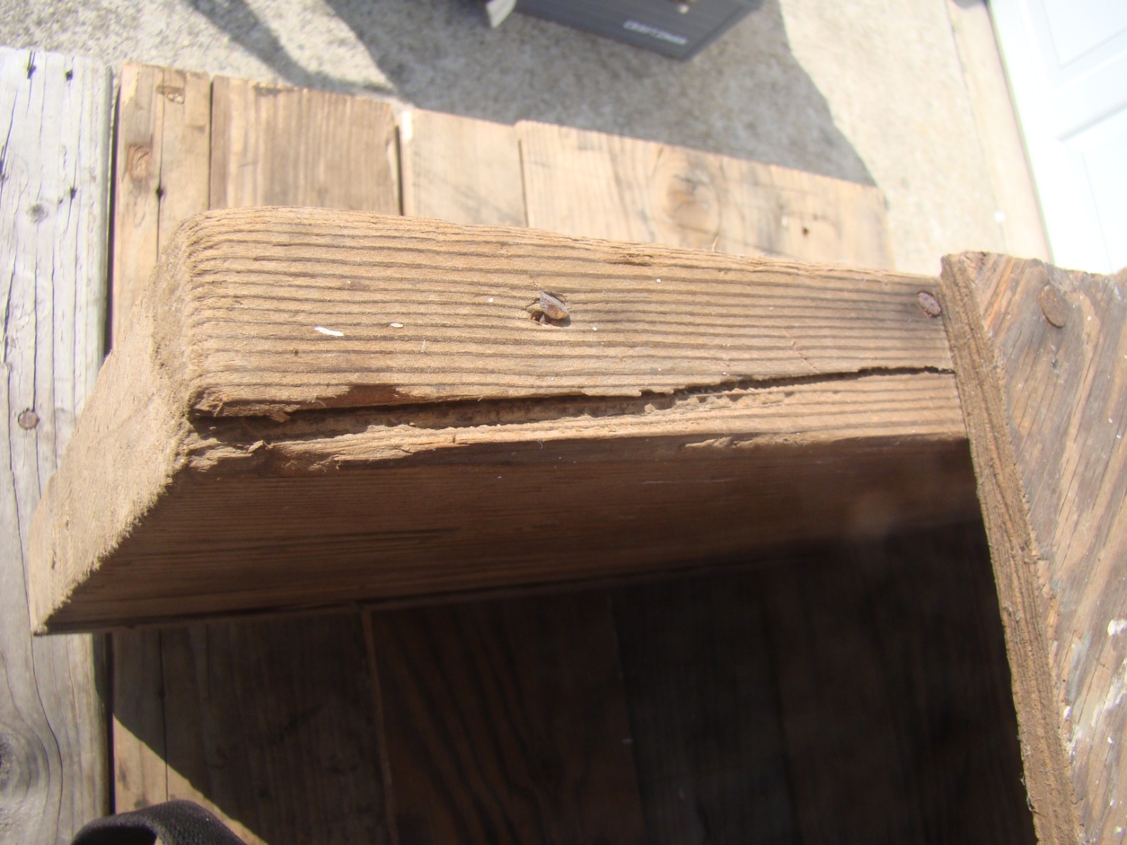 Antique Folk Art Wooden Stool / Bench Splatters of Old Paint Patina.