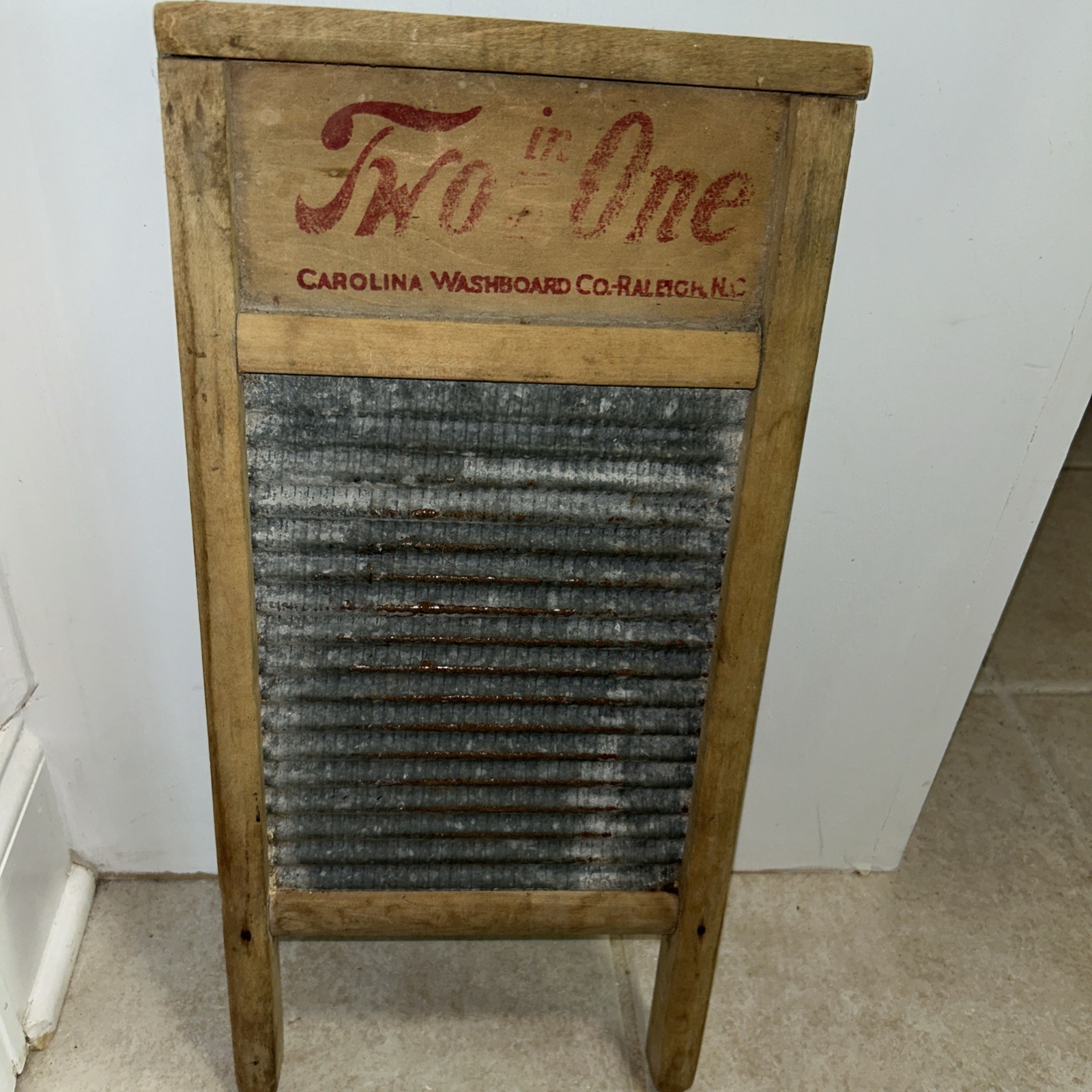 VTG Two In One Carolina Washboard Co. Raleigh NC Antique Vintage