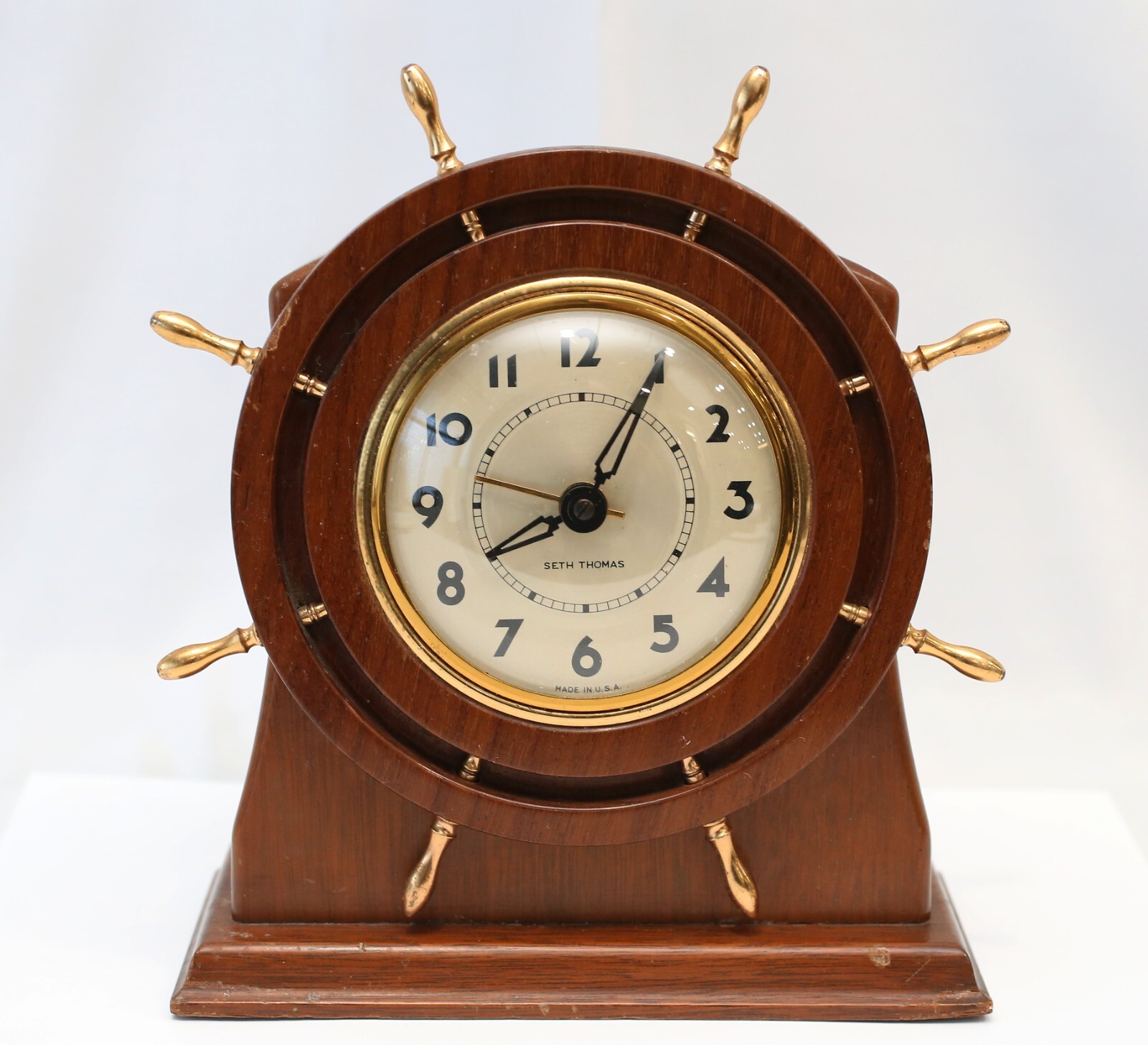 Seth Thomas Ship’s WHEEL Electric Clock – Helmsman, See Pictures and Video