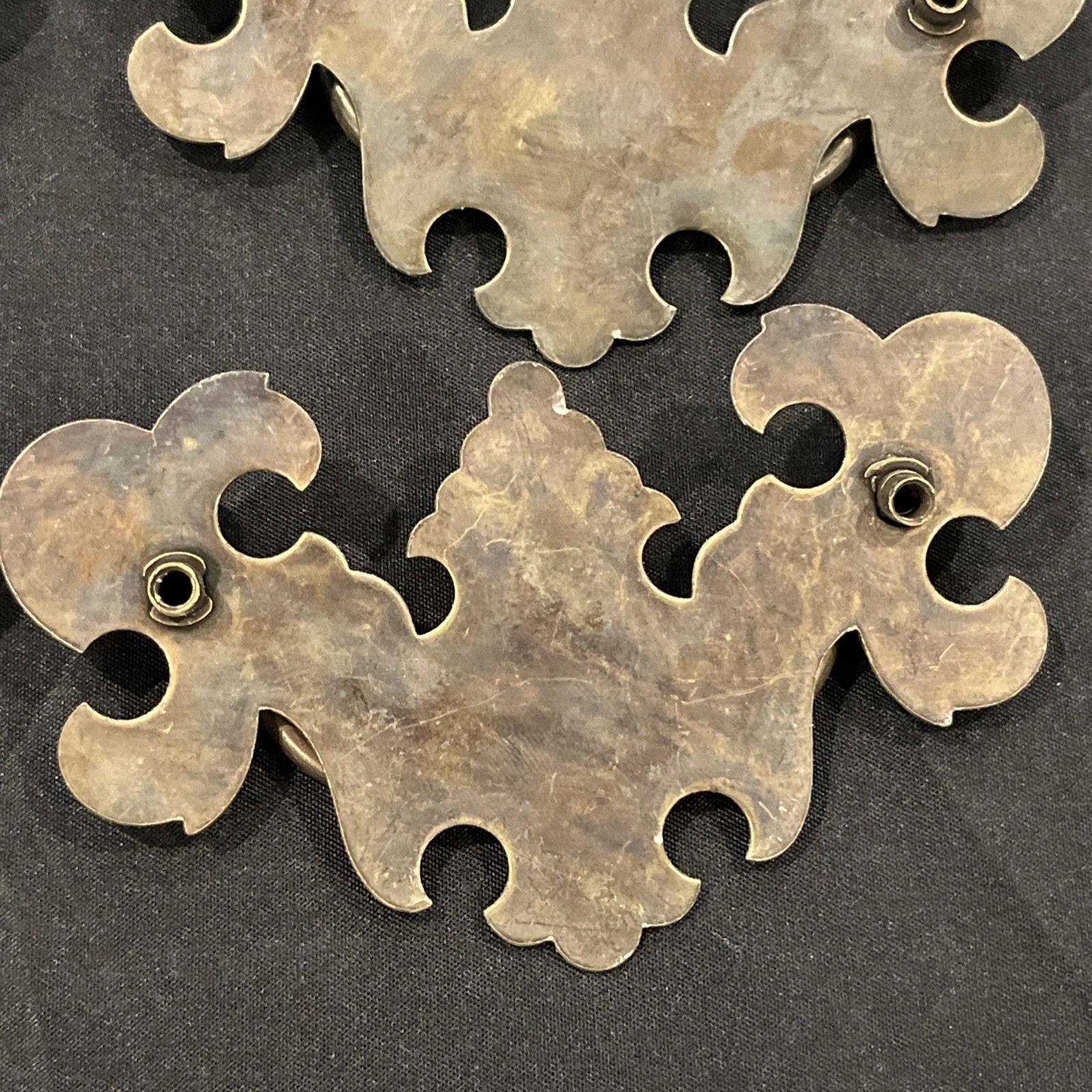 4 Brass Drawer Swing Handle Pulls Chippendale Batwing Antique Hardware 3″ CTC