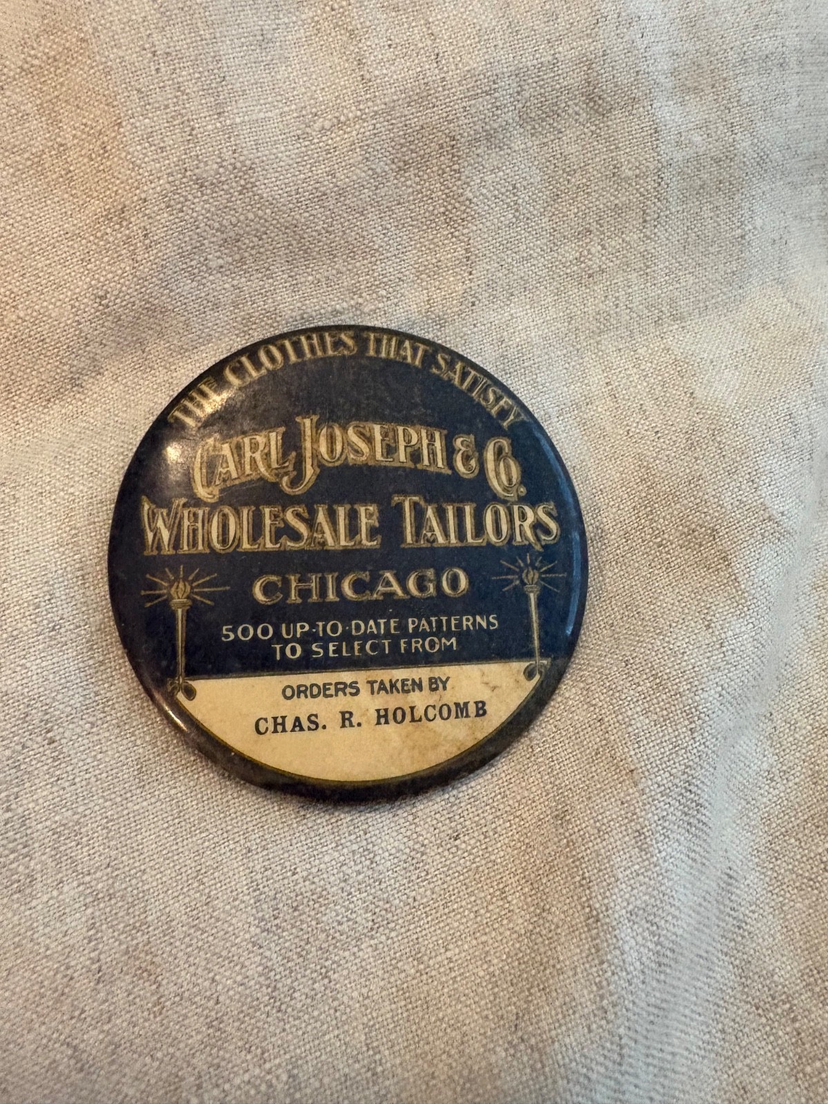 Vintage Carl Joseph & Co Tailors Chicago Advertising Pocket Mirror Rare