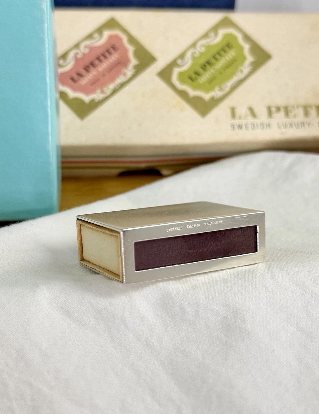 TIFFANY & CO. Vintage Sterling Silver Blank Matchbox & Carton of Matches; 22g