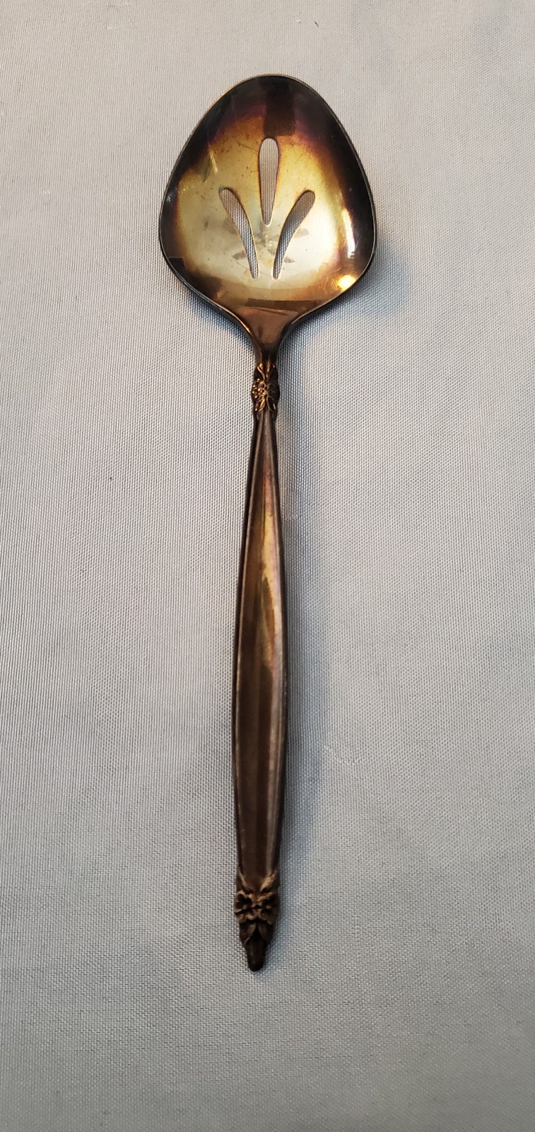 Vintage 1847 Rogers Bros Daffodil Bon Bon Spoon, Mid-Century Floral Silver Plate