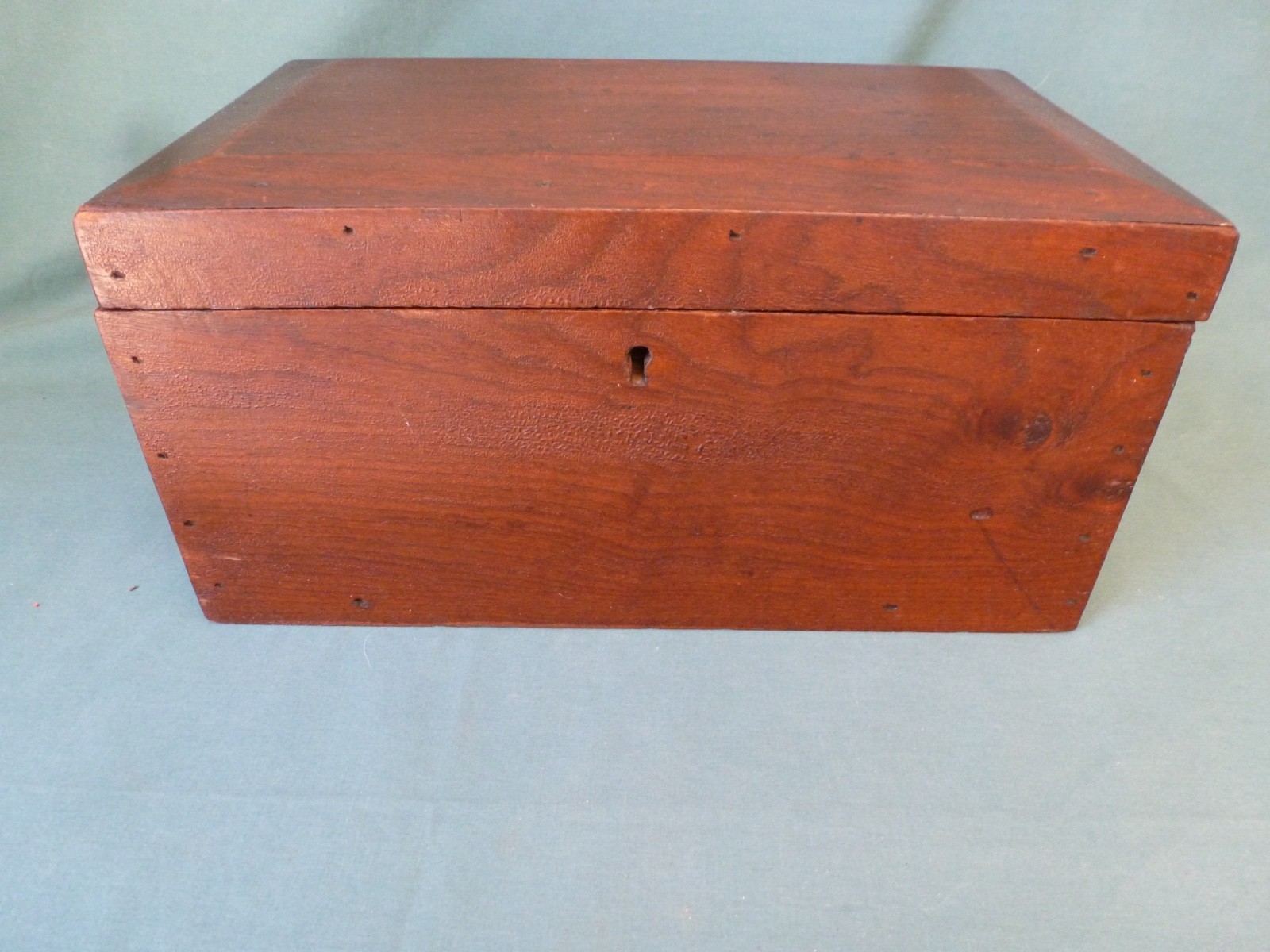 Antique Walnut Document or Valuables Box with Square Nails