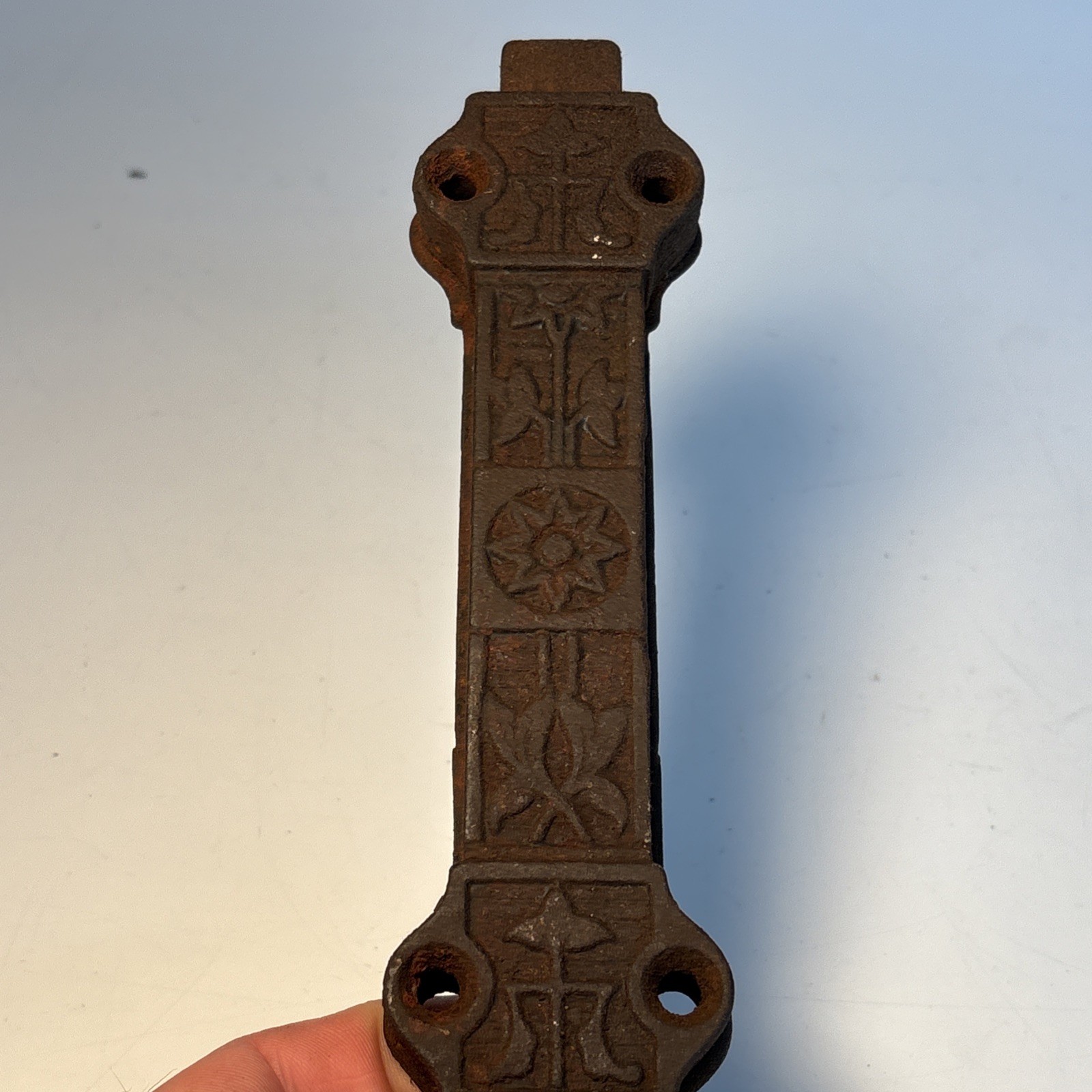 Antique Cast Iron Vertical Door Lock Latch Pull Chain Mechanism