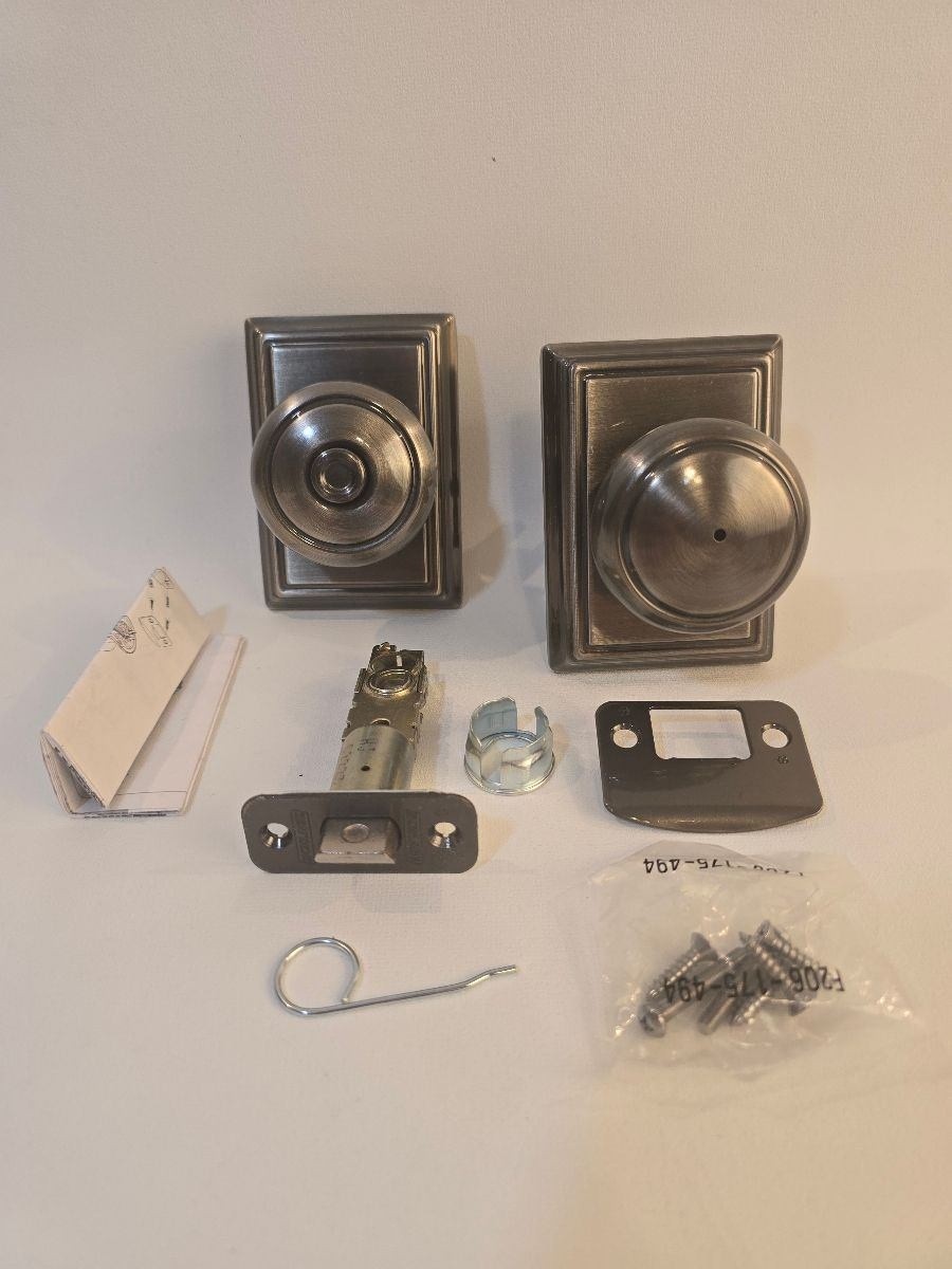 Schlage F40 AND 620 ADD Andover Addison Door Knob Sets Satin Nickel