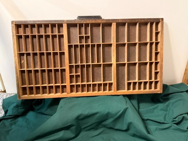 Antique Vintage Wooden Printers Drawer Hamilton Type Letterpress Shadow Box