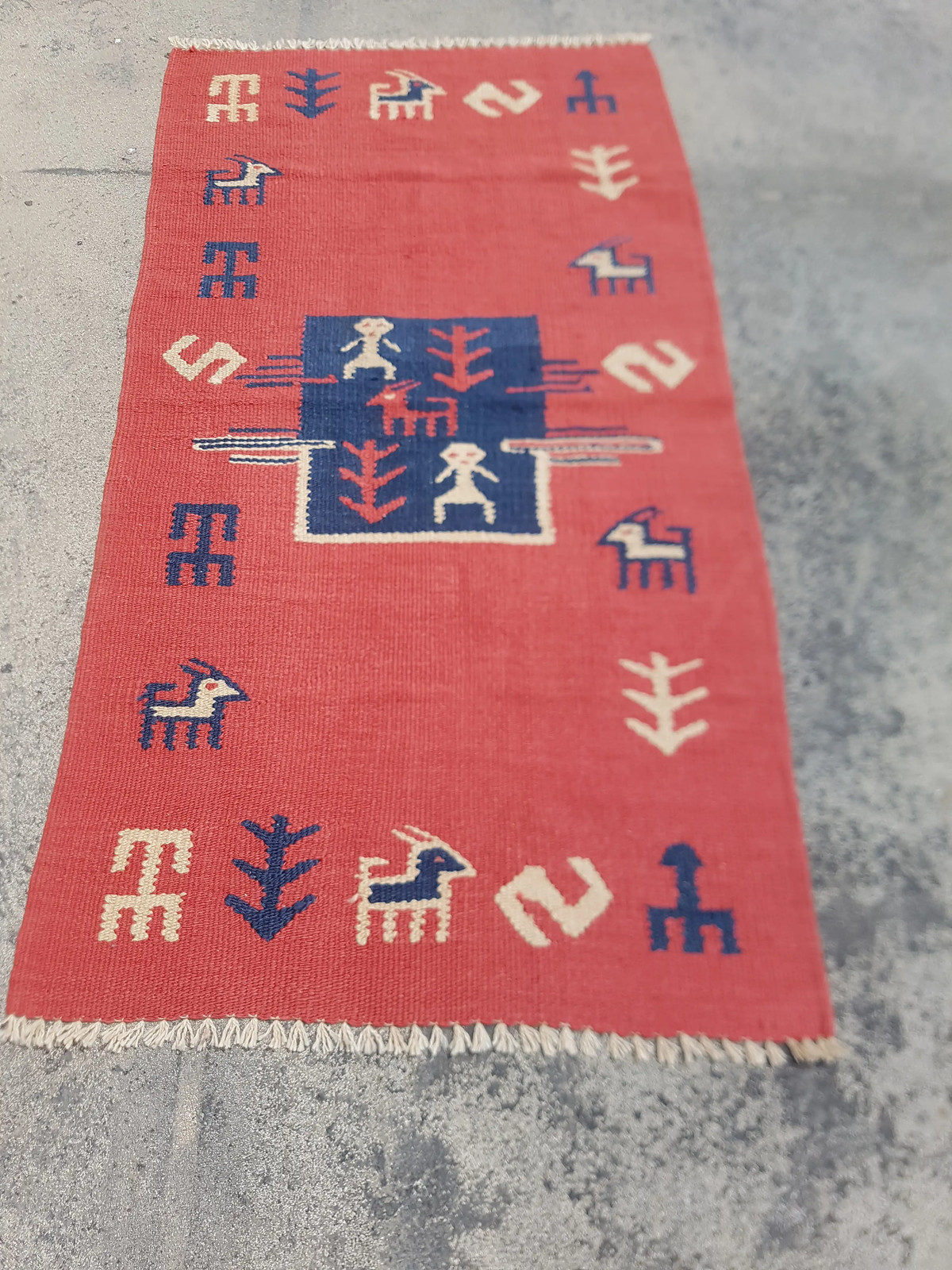 Fine Vintage Traditional Handmade Gabbeh Wool Multicolor Kilim 5.4×3.0 ft