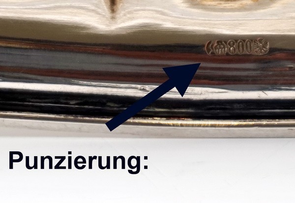 Large Silber Jardiniere Glas Usage German Bruckmann Heilbronn L:14 3/16in