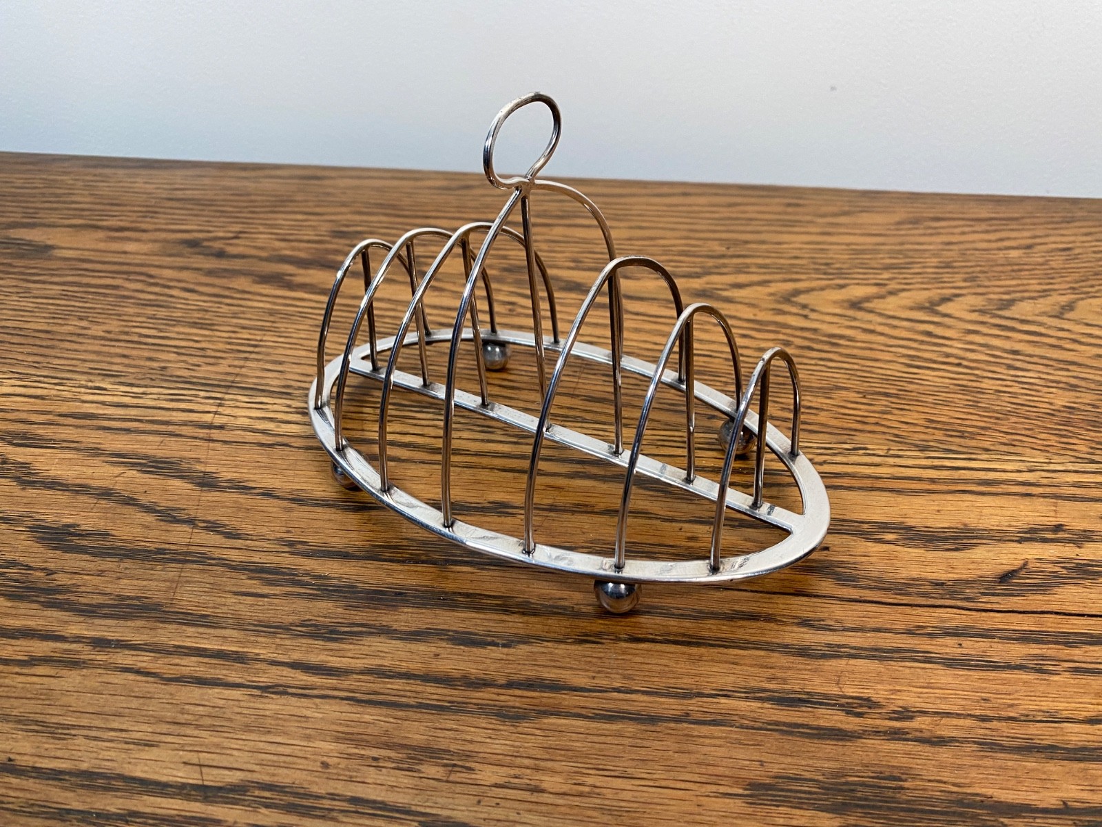 ANTIQUE SILVER PLATE ART DECO WIRE WORK 6 SLICE TOAST RACK