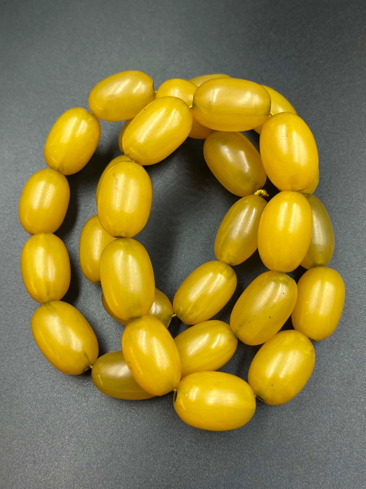Unique Old Real Antique Bakelite lovely Amber Sandalos Necklace