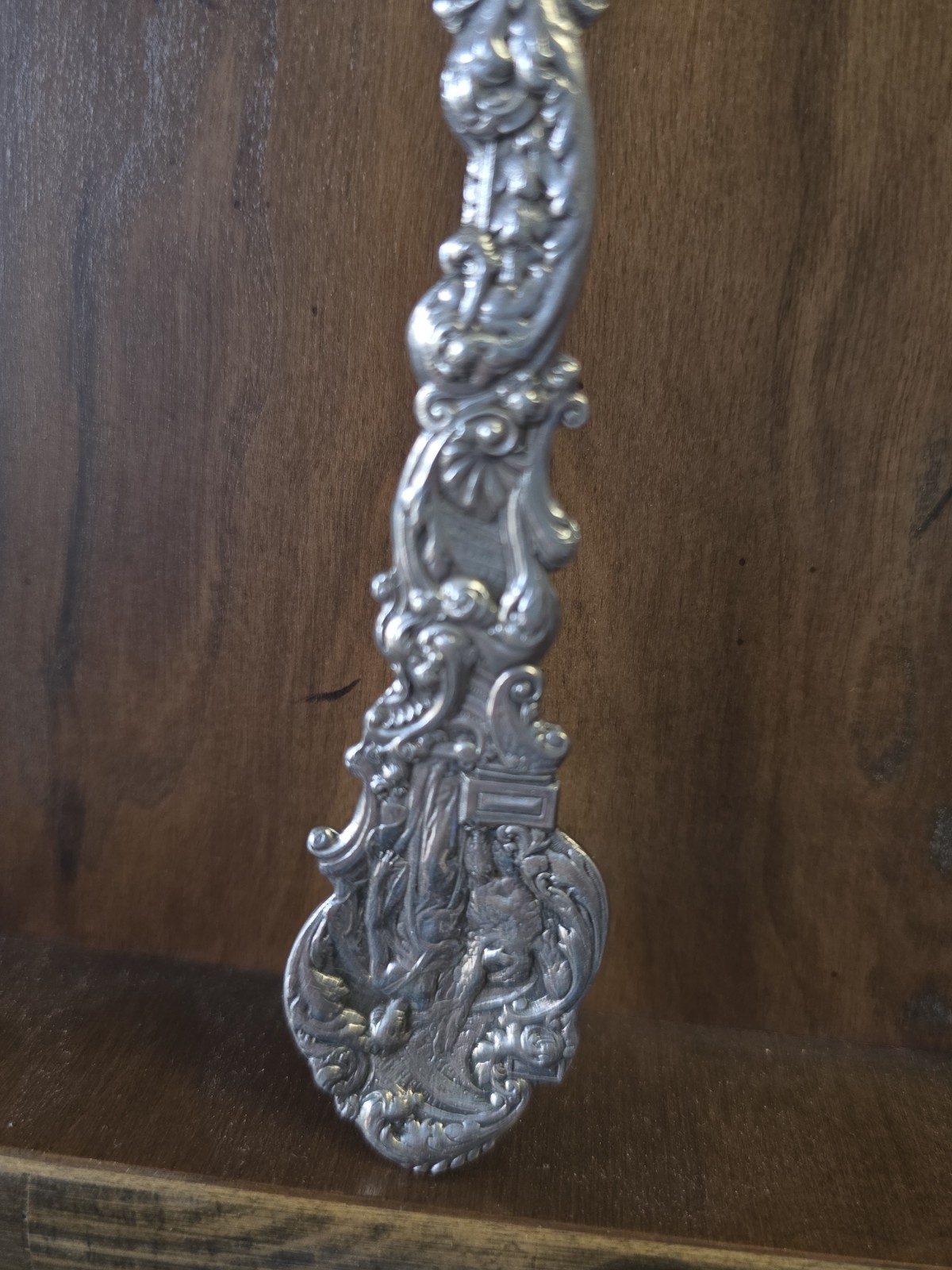 LARGE GORHAM VERSAILLES SERVING FORK *STERLING SILVER* *SHELL DESIGN* 10.75″