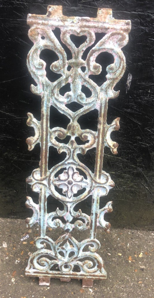 Antique Victorian cast iron balustrade plaque panel architectural fragment