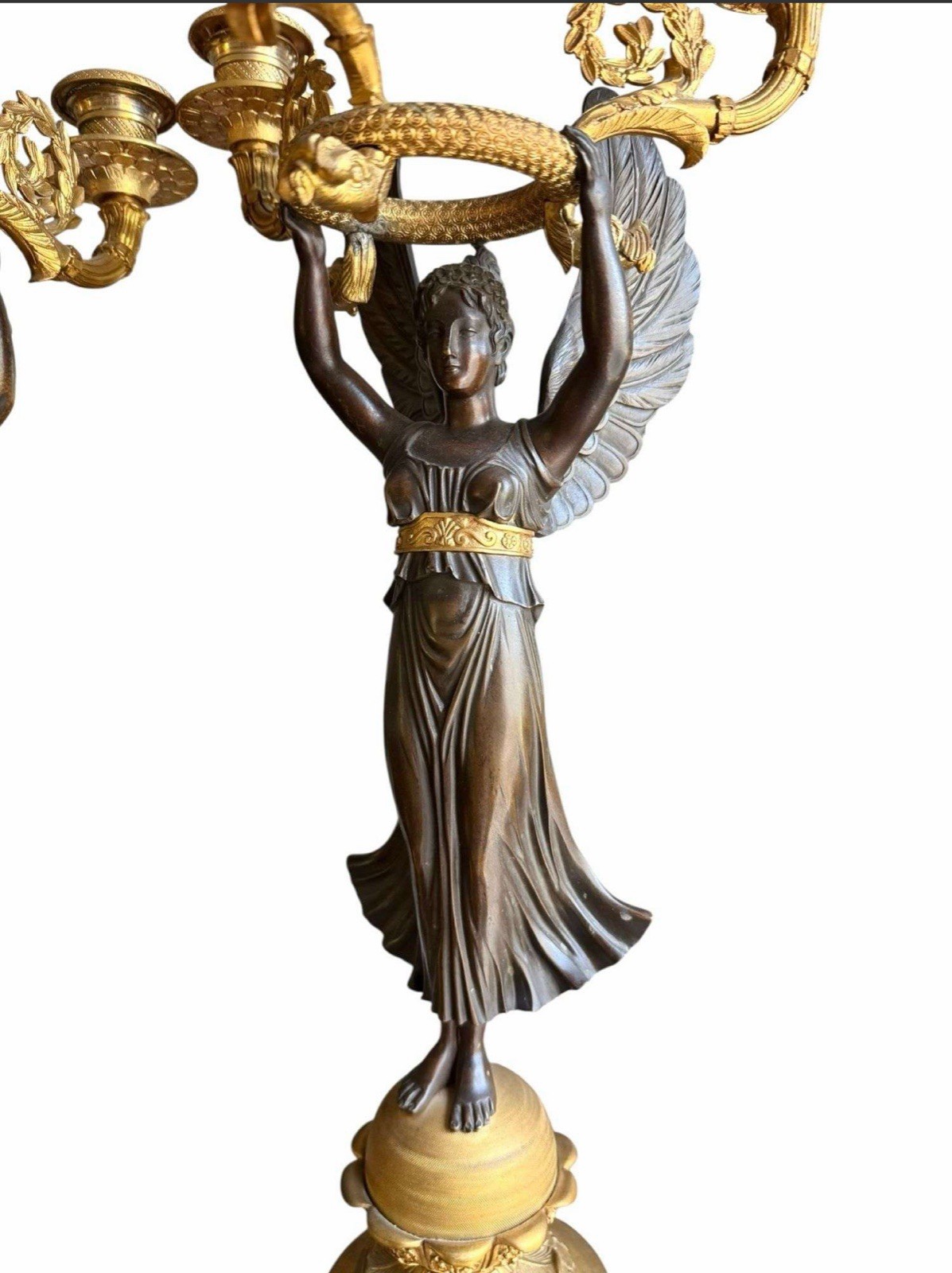 A Pair Of Early 19th Century French Gilt and Bronze Figural Candelabra