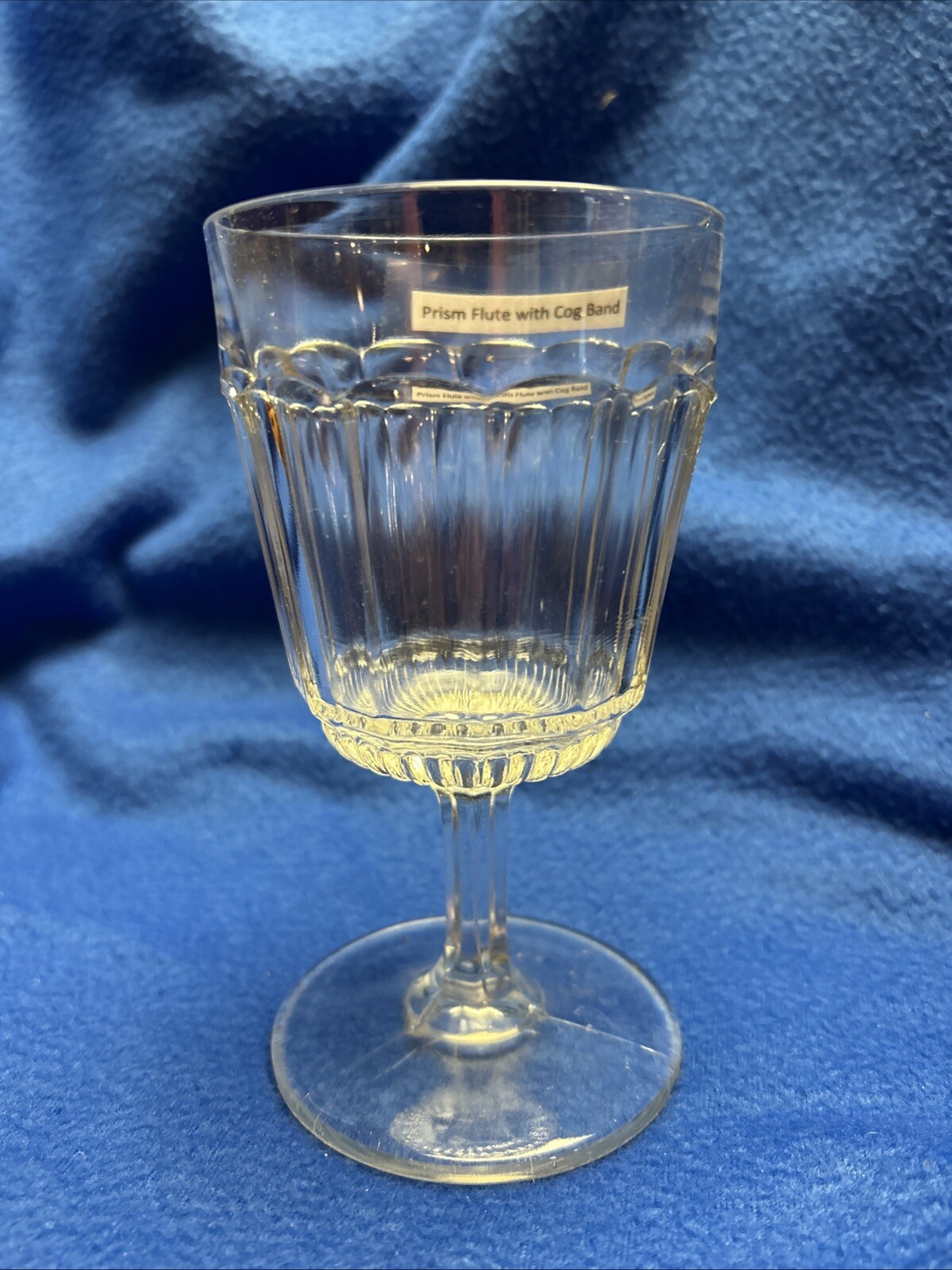 EAPG 1870-1890 Crystal Glass Co Ribbed Bands aka Prism Flute w/ Cog Band Goblet