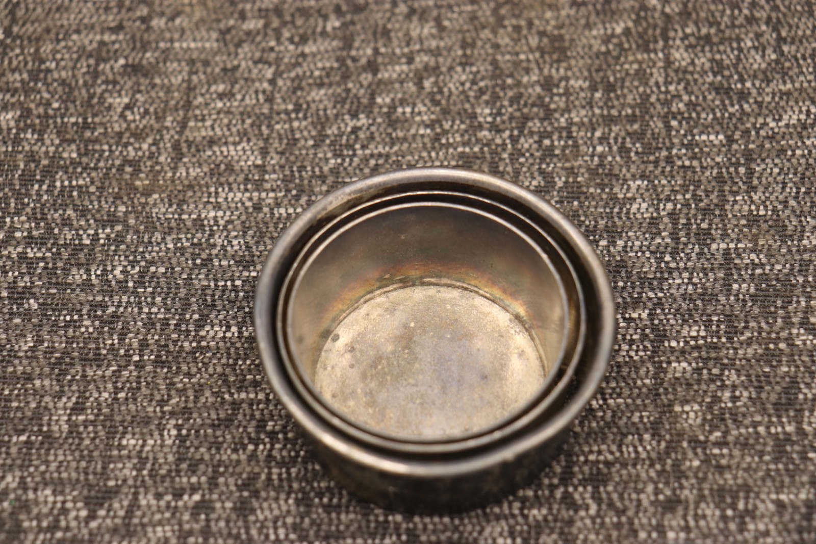 Vtg Poole Silver Co 246 Collapsible Cup Etched Flowers Silver plate Taunton Mass