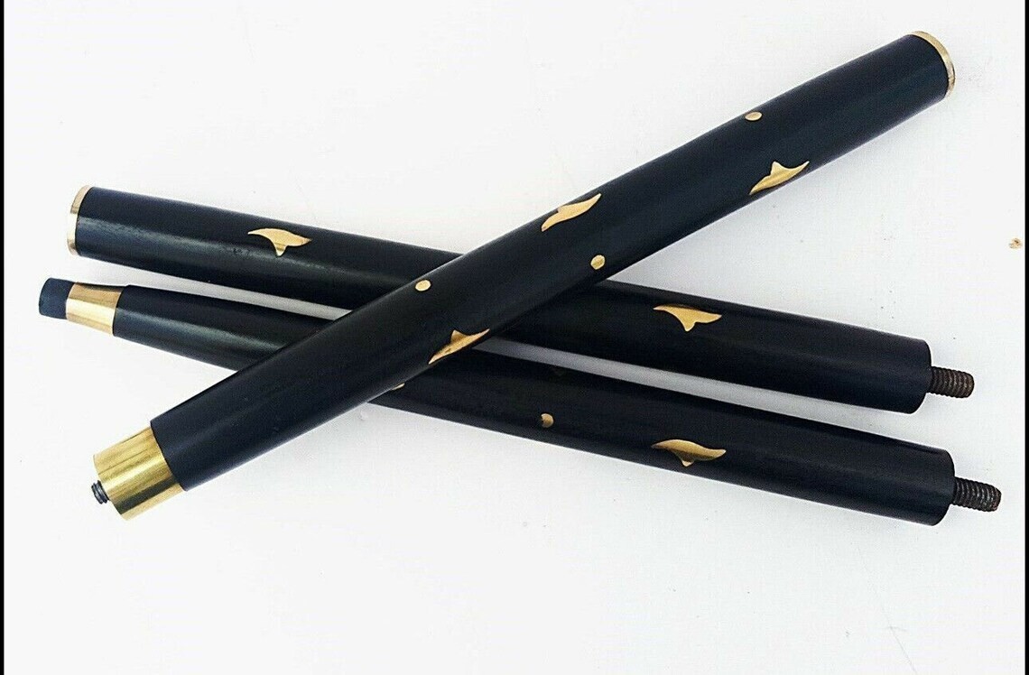 Plain Smooth Derby Handle Victorian Foldable Black Colour Wooden Walking Stick