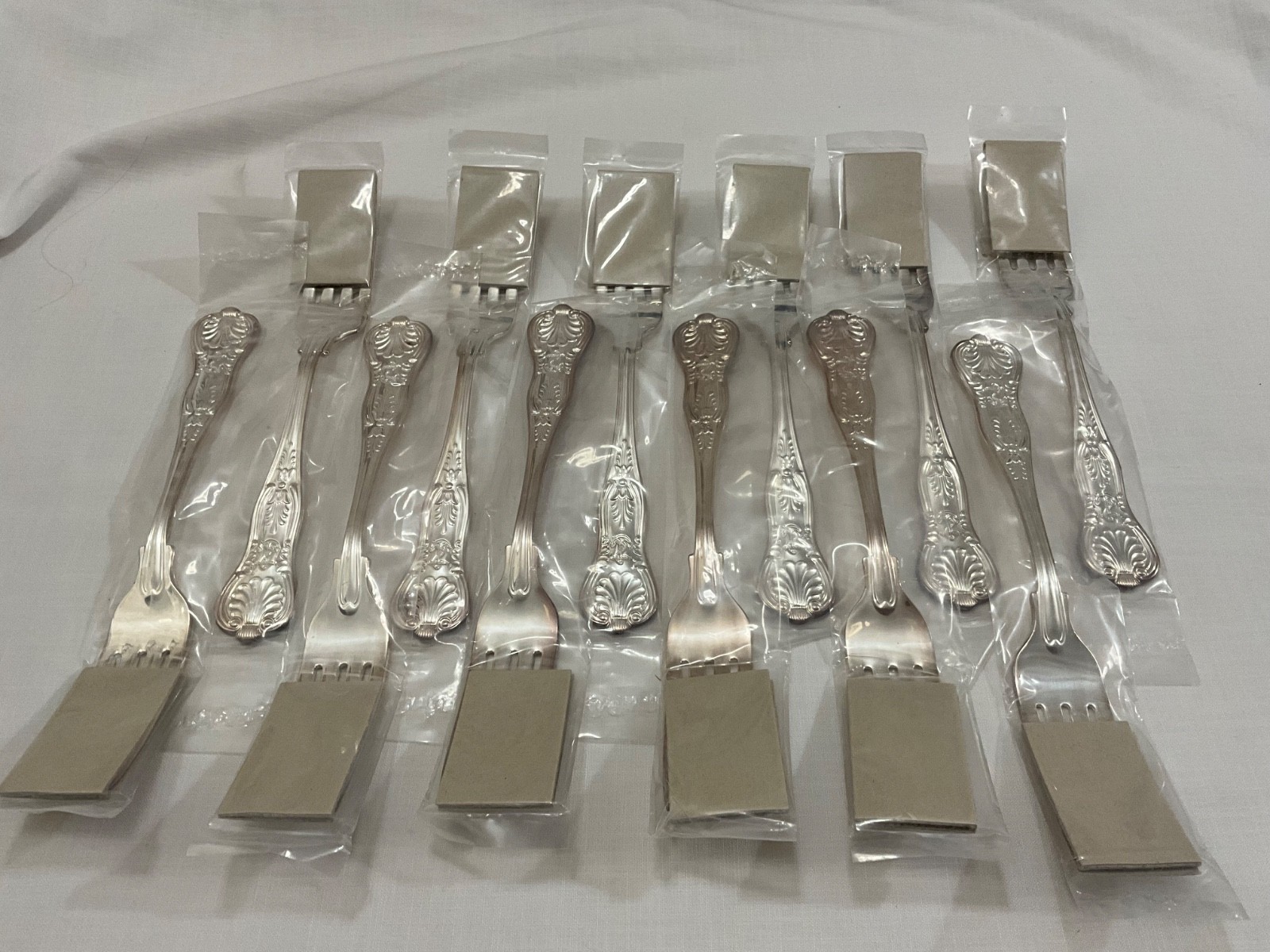 12 USN Officer Mess US Navy International Silver Co Fouled Anchor Forks 1967 NOS