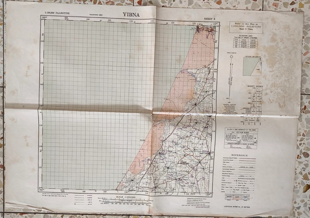 YIBNA – Map 1953 Israel 50x70cm sheet 8 Palestine