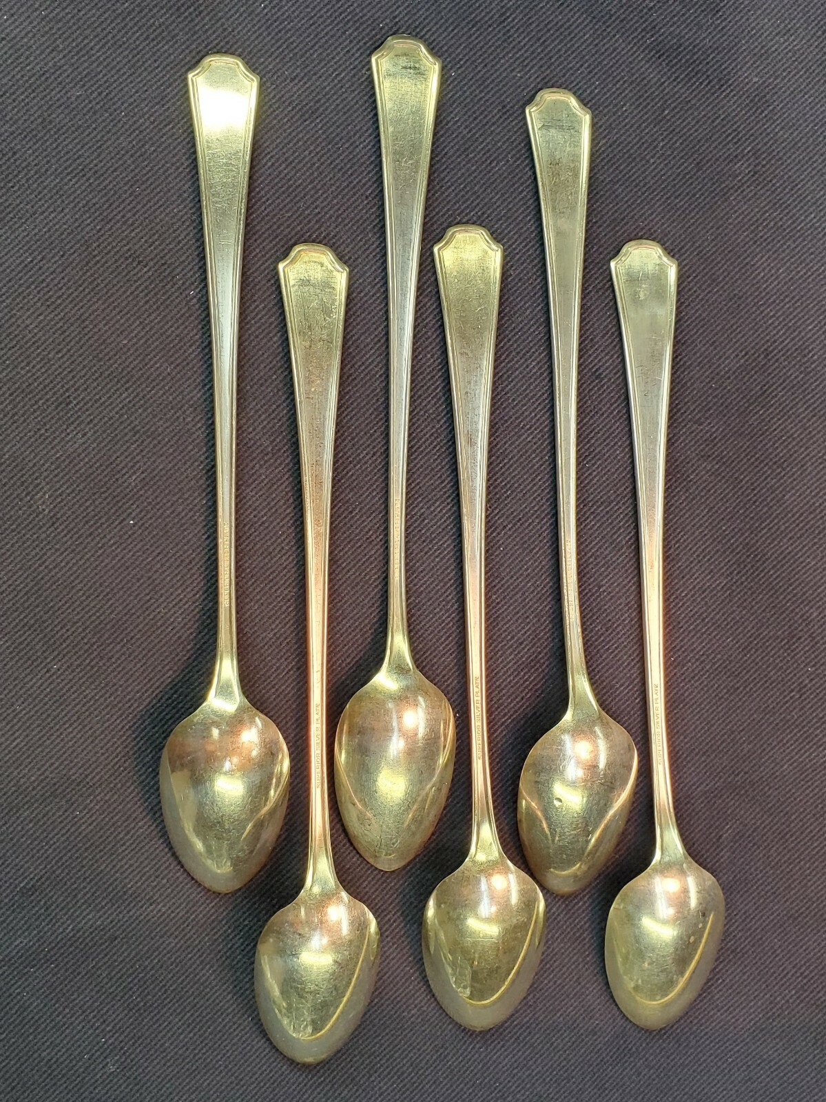 Superior Silver Plate Co Wilcox Berkely Pattern Silverplate 6 Iced Tea Spoons