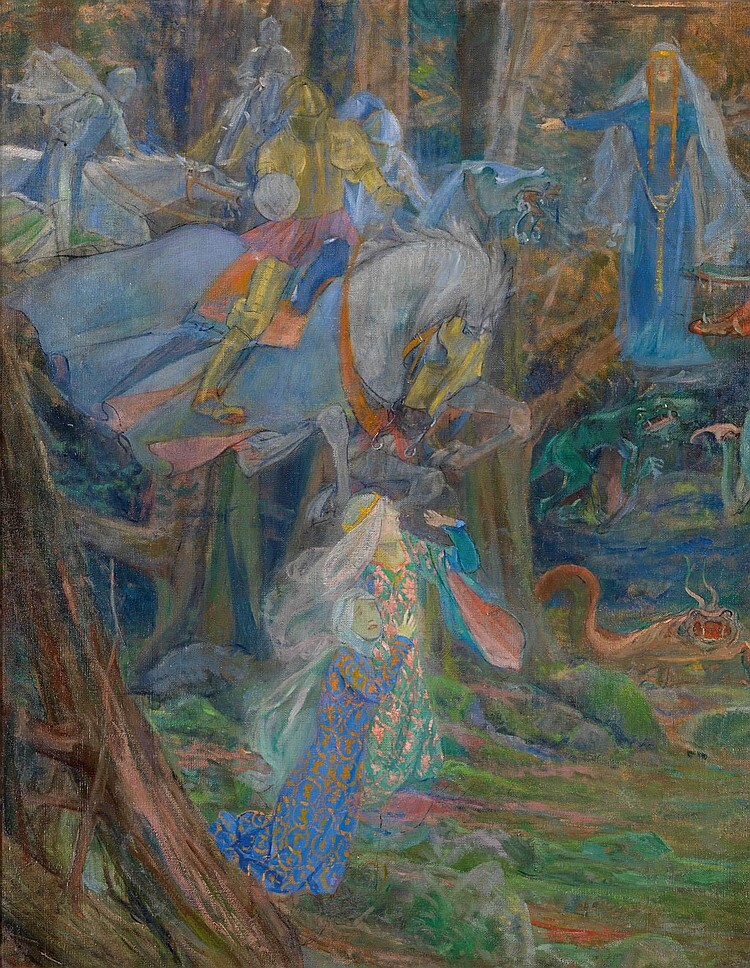 Edwin Austin Abbey : Her Majesty Throned : Archival Quality Art Print